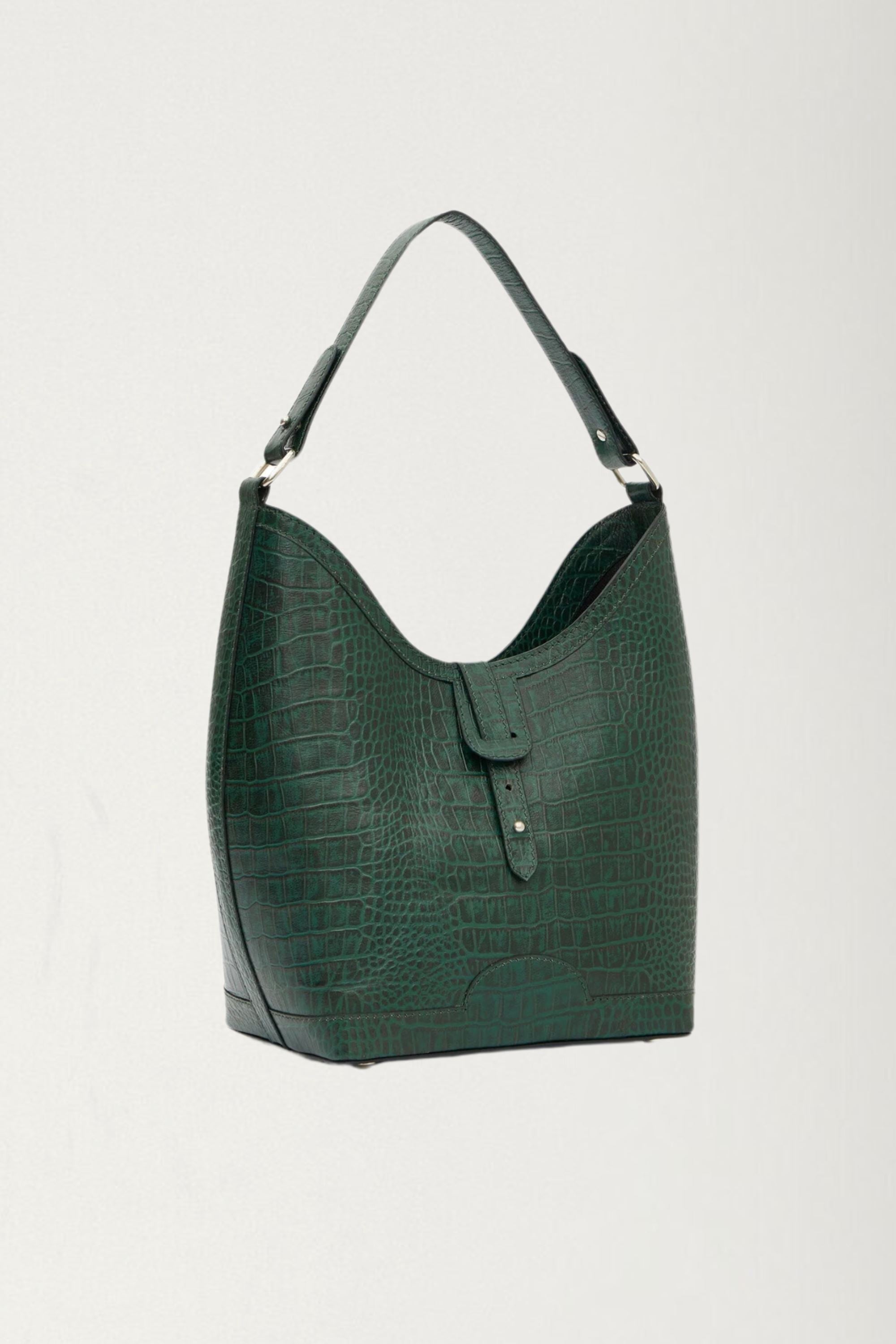 Barrel Top Handle Bag in Forest Green