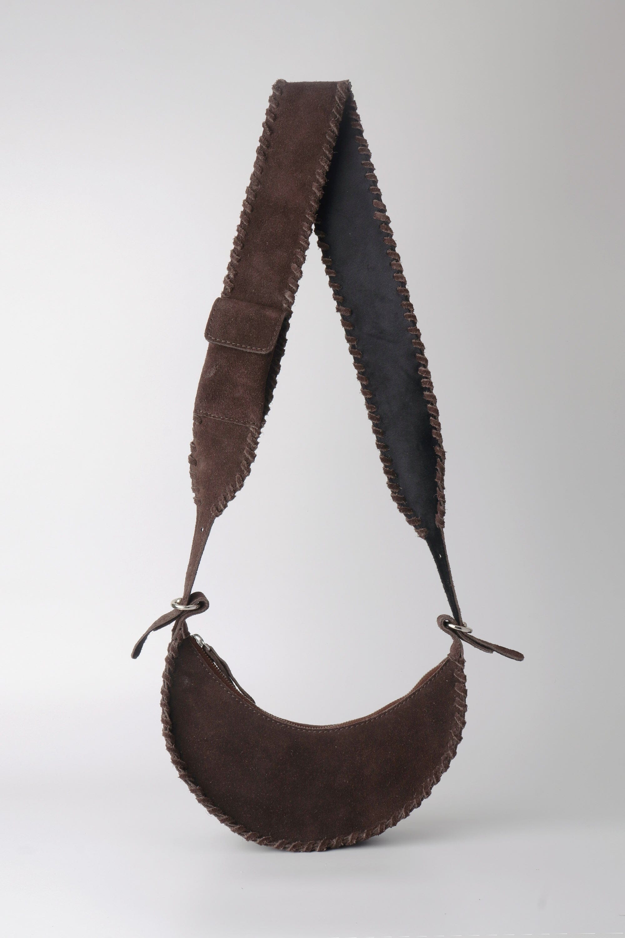 Selena - Brown Suede Whipstitch