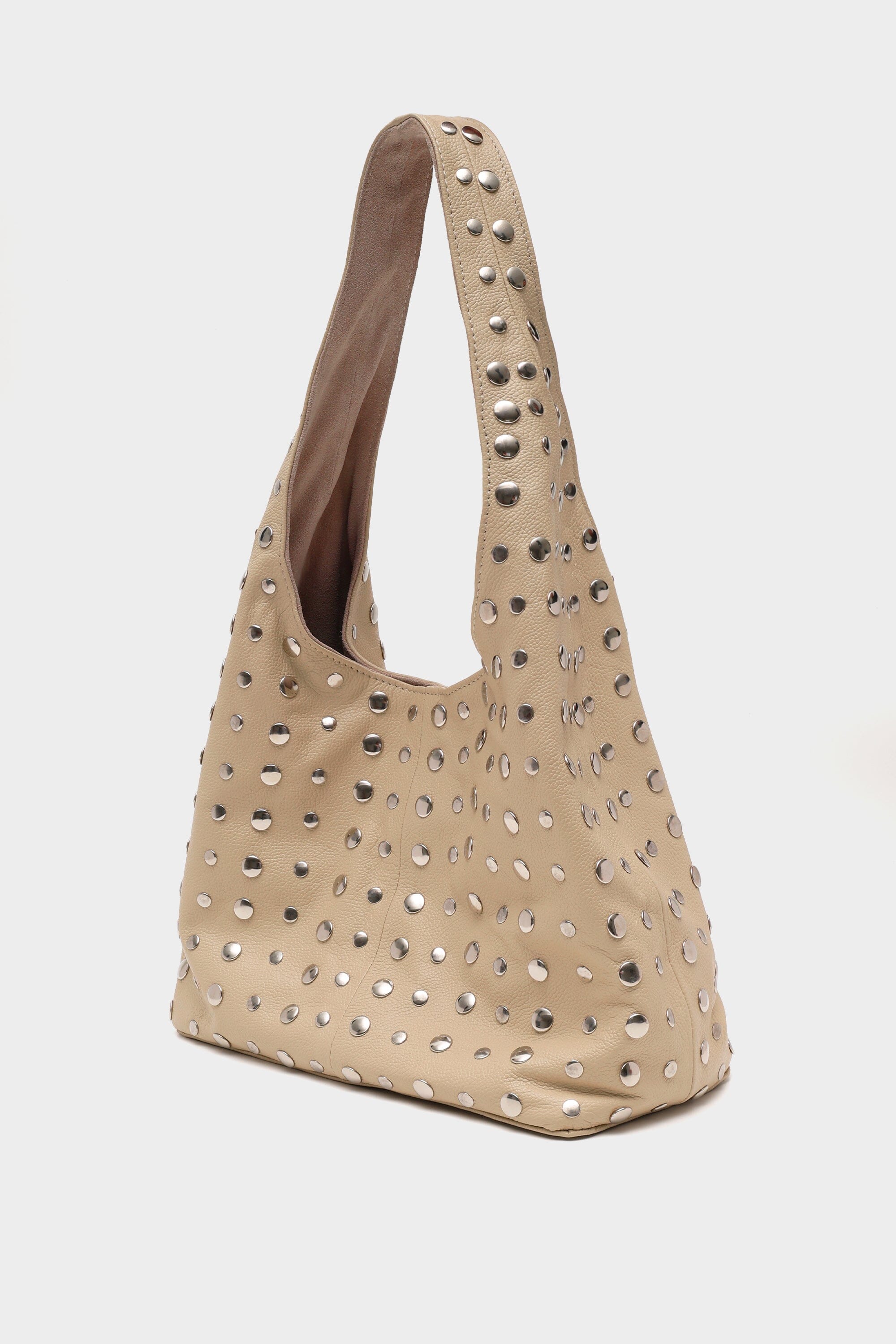 Icon Studded Large in Ecru Leather