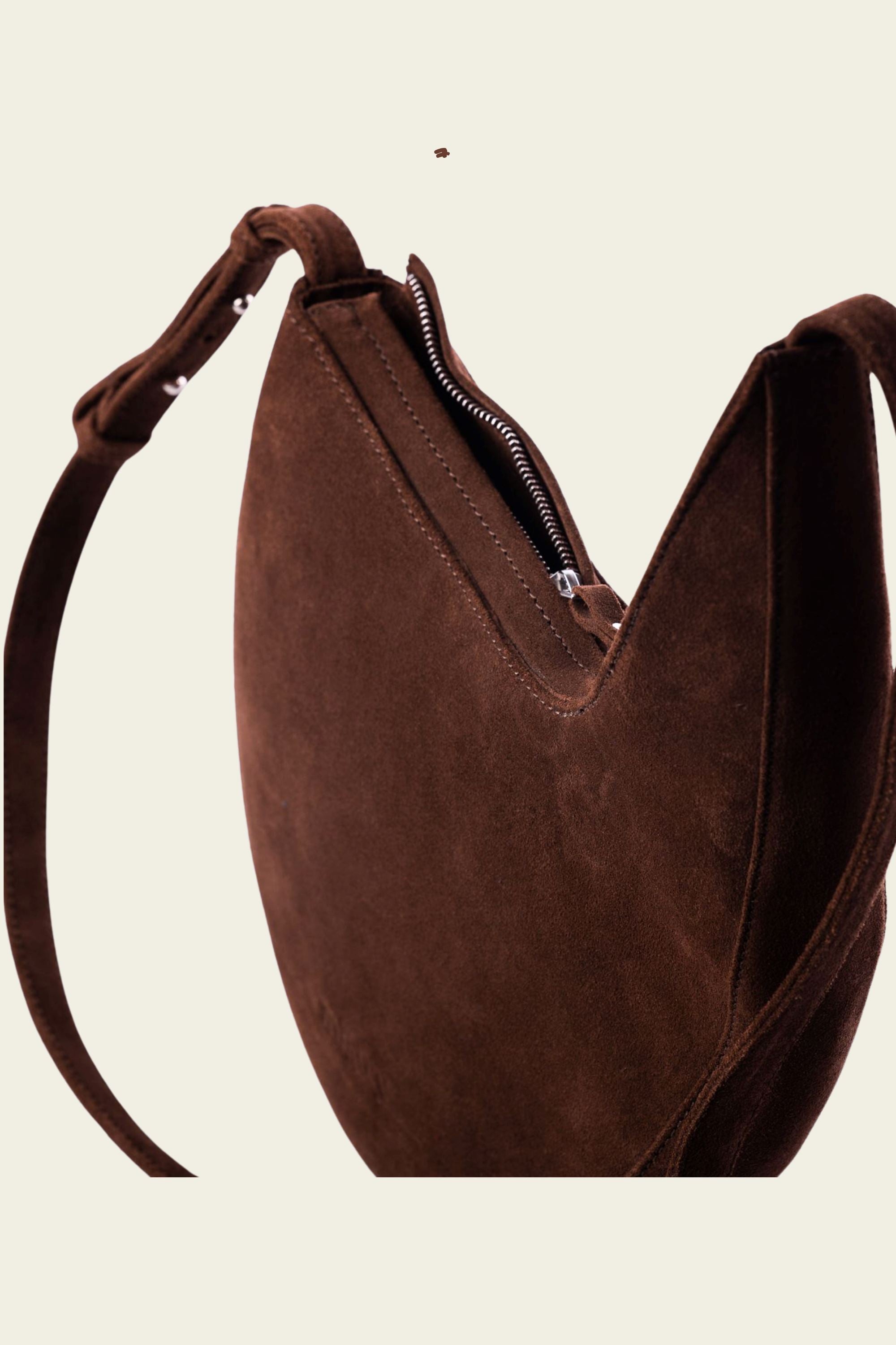 Luna Crossbody Bag in Brown Suede