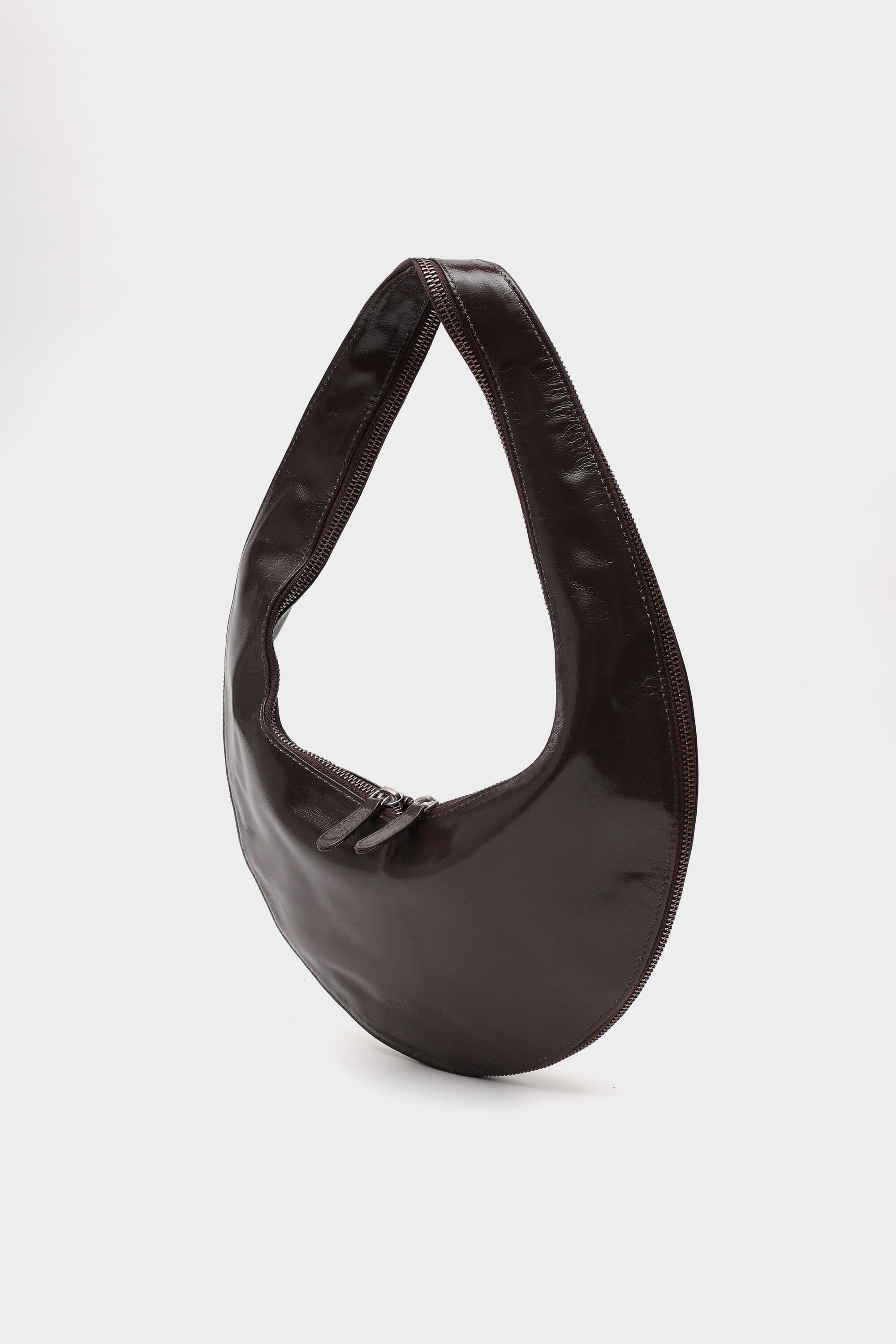 The Sloane Bag with Zipper Details in Mahogany