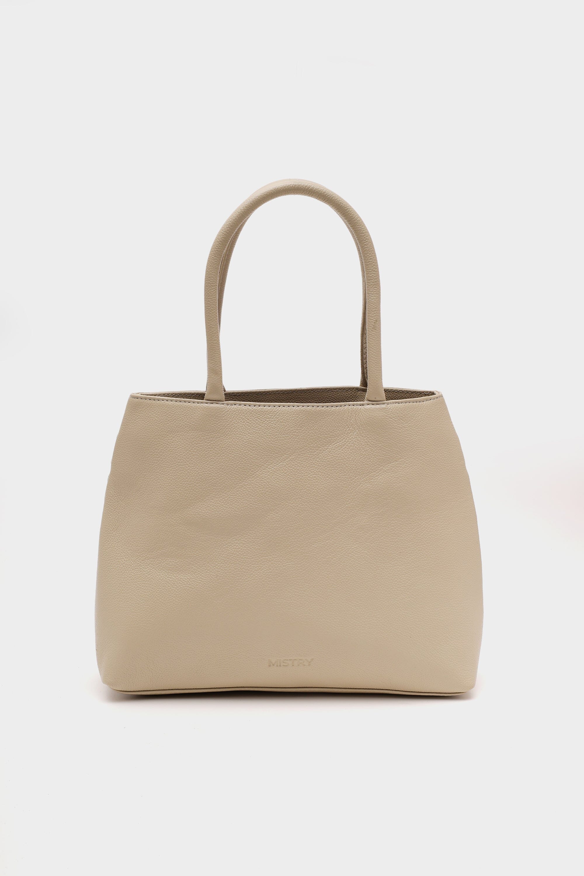 Becky in Pebbled Off White Leather