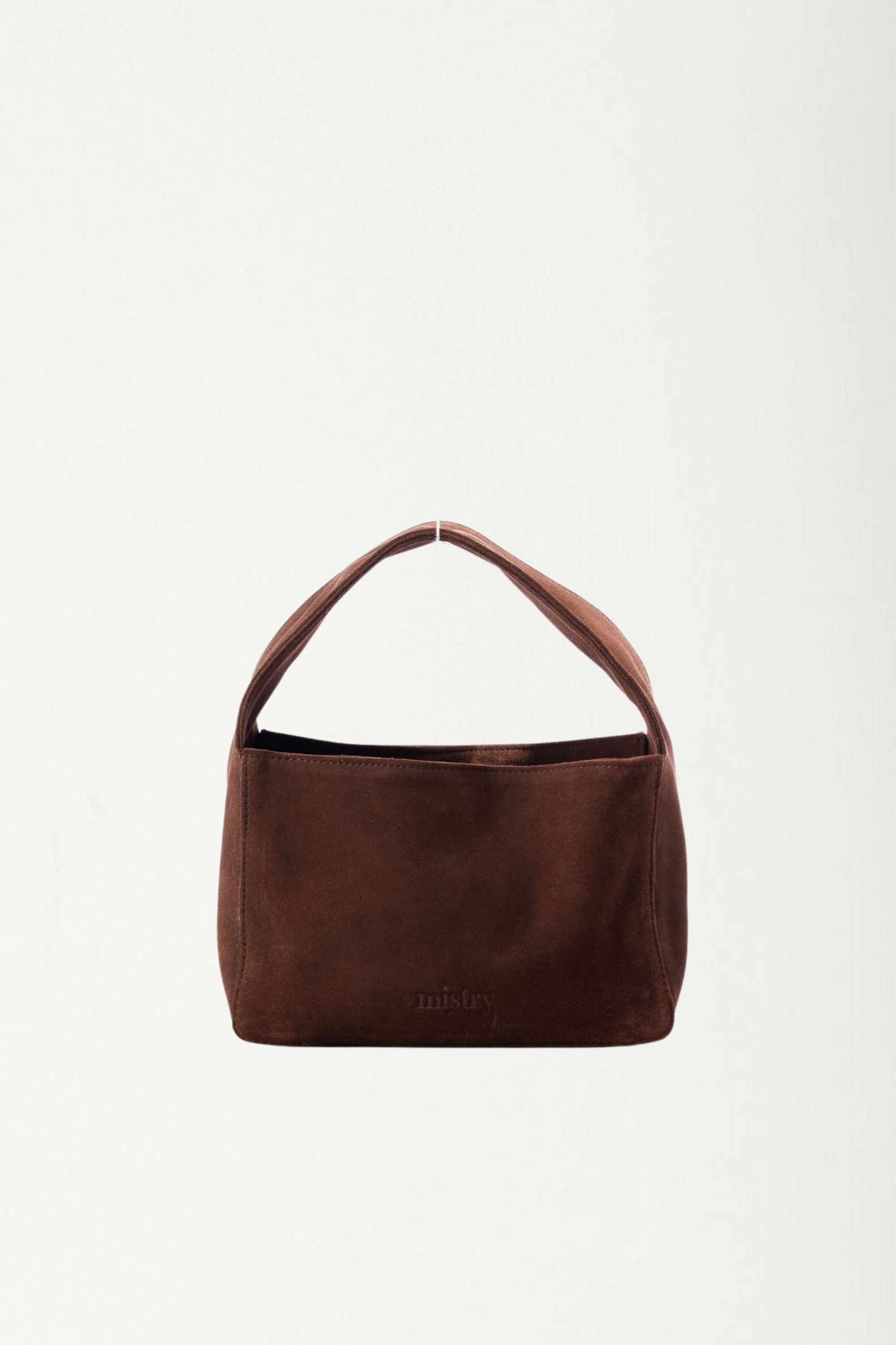 Baby Bento Handbag in Brown Suede