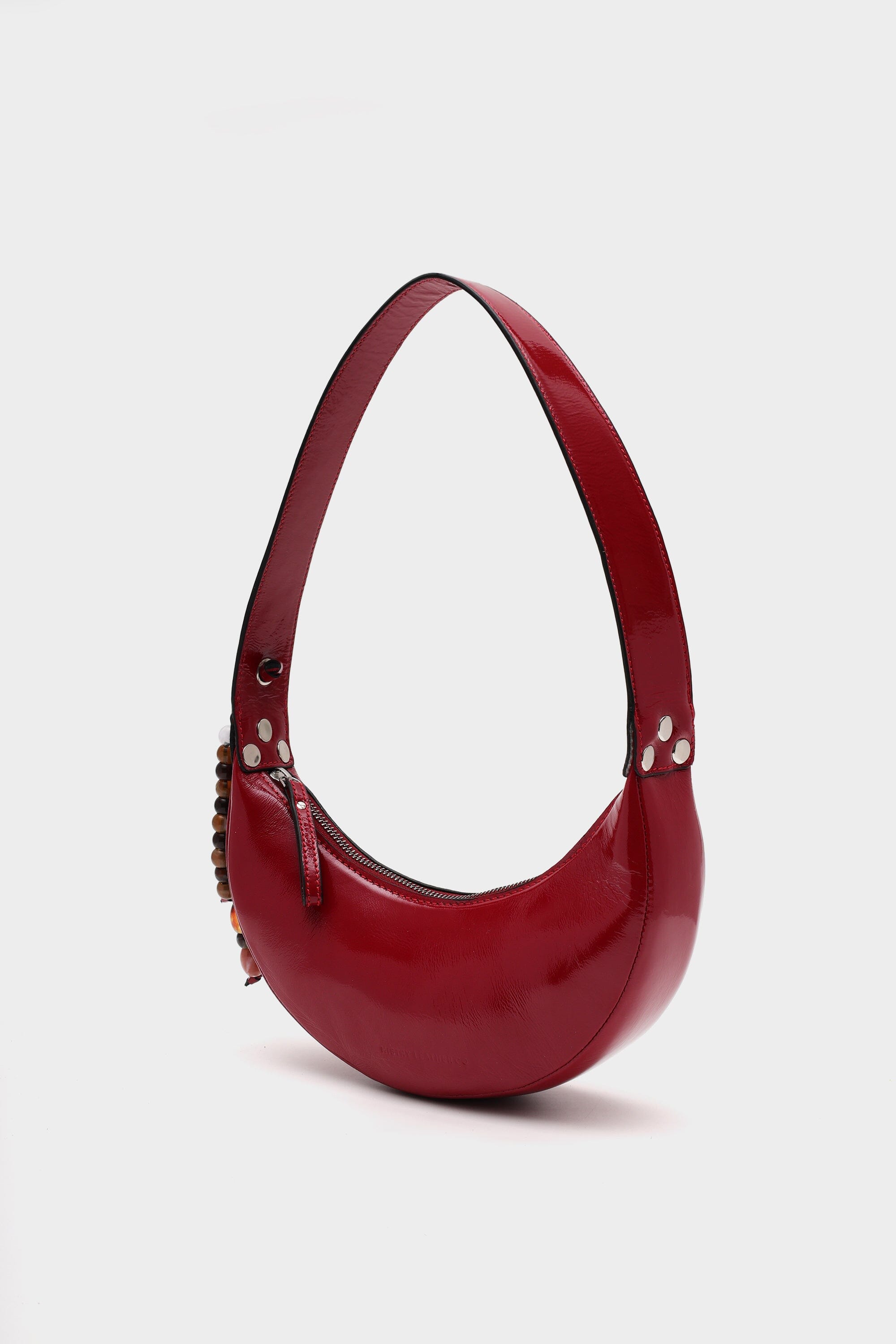 Selena in Red Patent Leather with Bead Embellishments