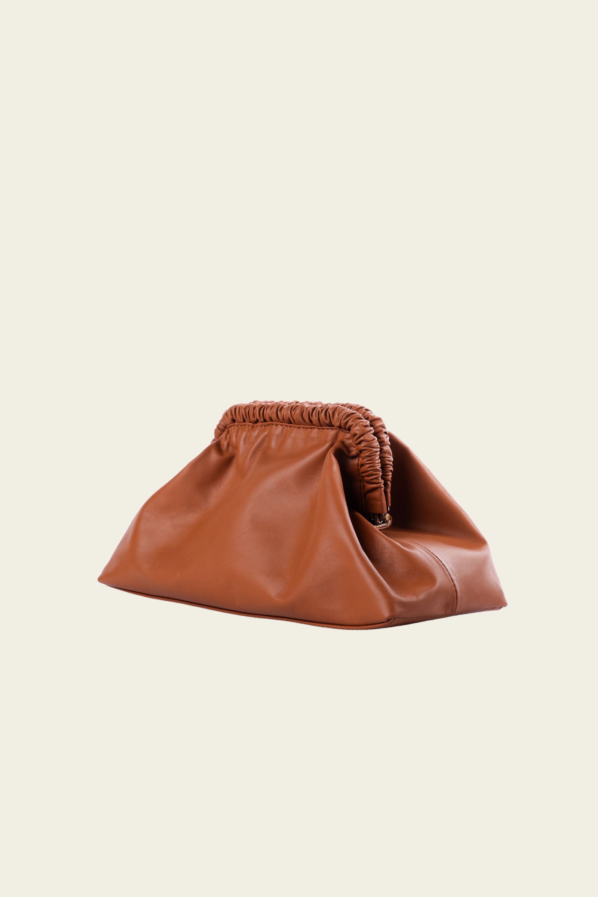 Slouch Leather Clutch in Supple Tan