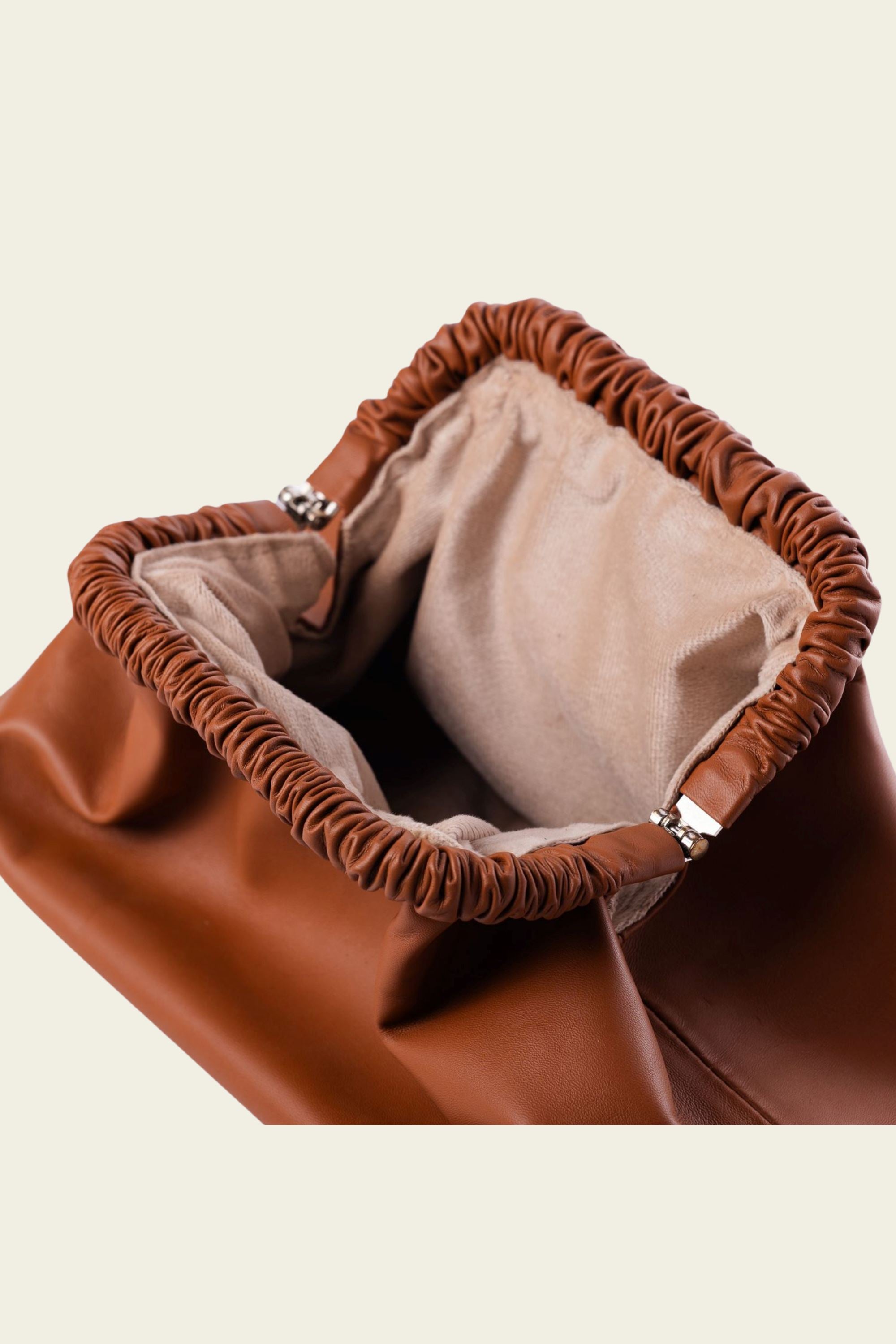 Slouch Leather Clutch in Supple Tan