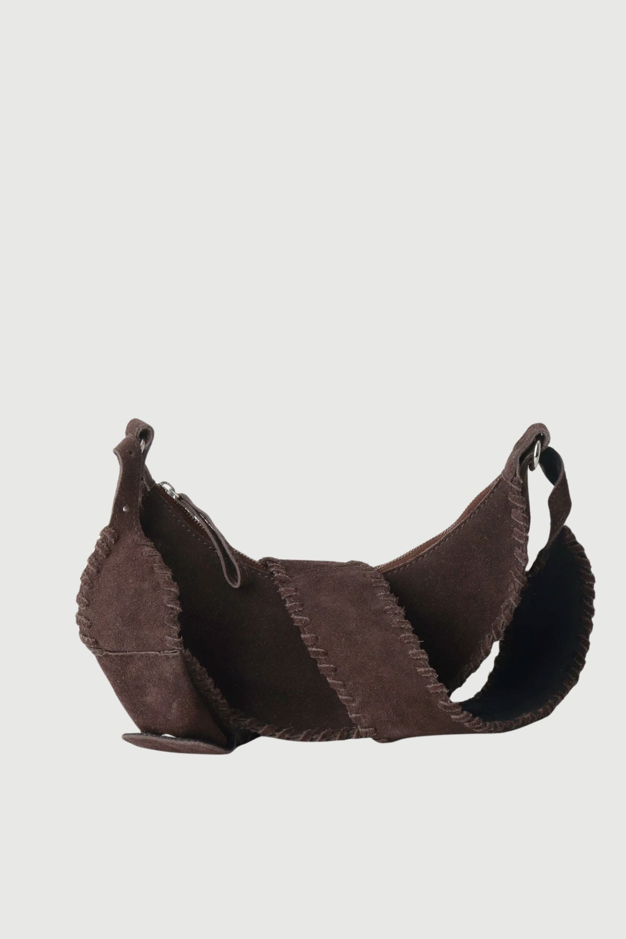 Selena - Brown Suede Whipstitch