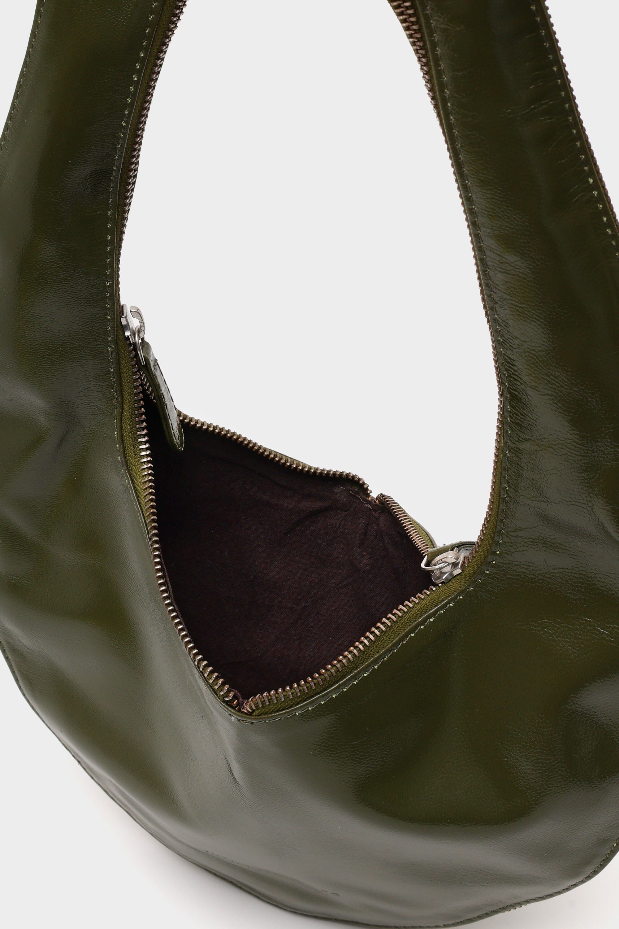 The Sloane Bag with Zipper Details in Dark Olive