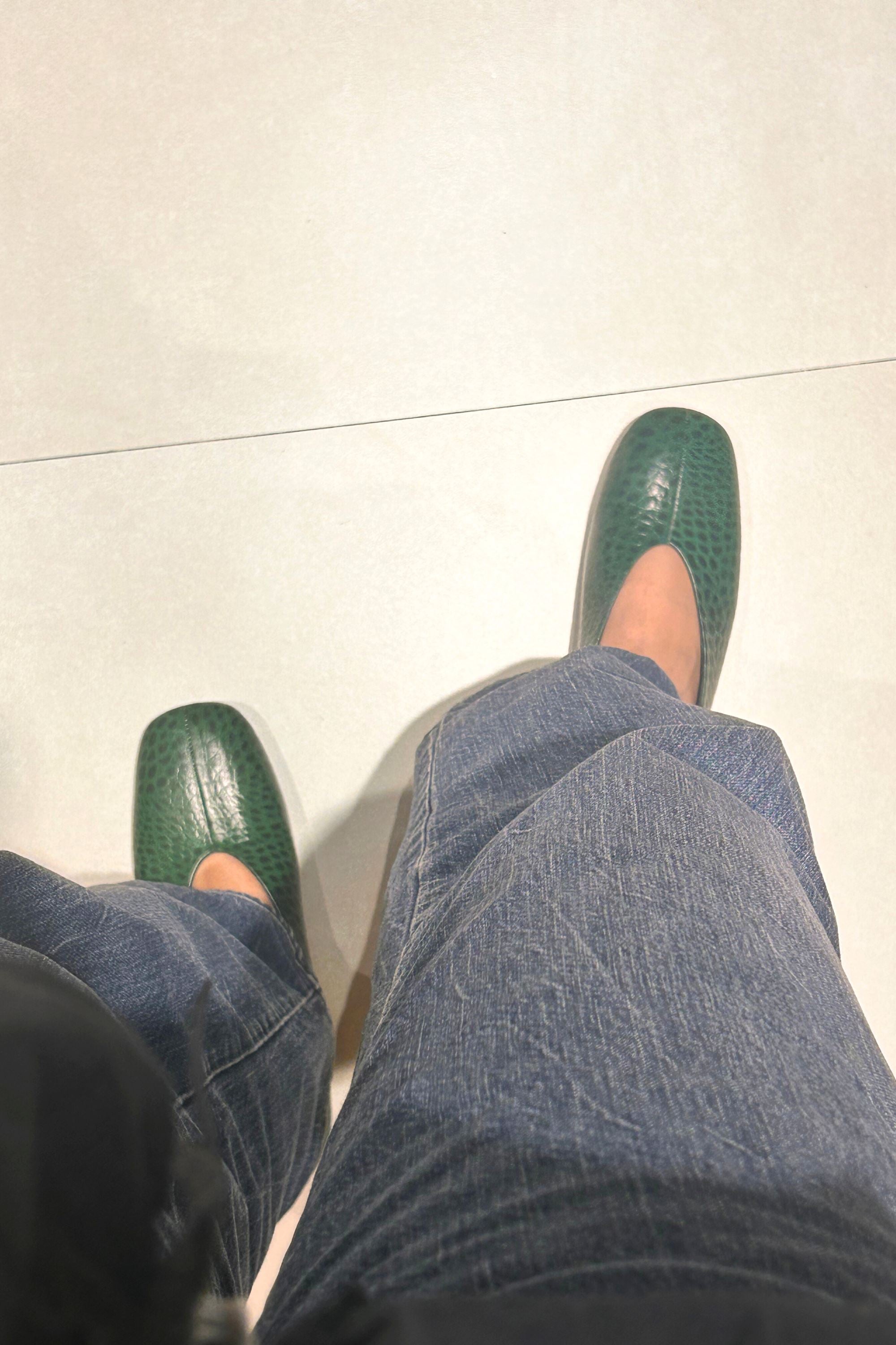 Ballet Flats in Forest Green