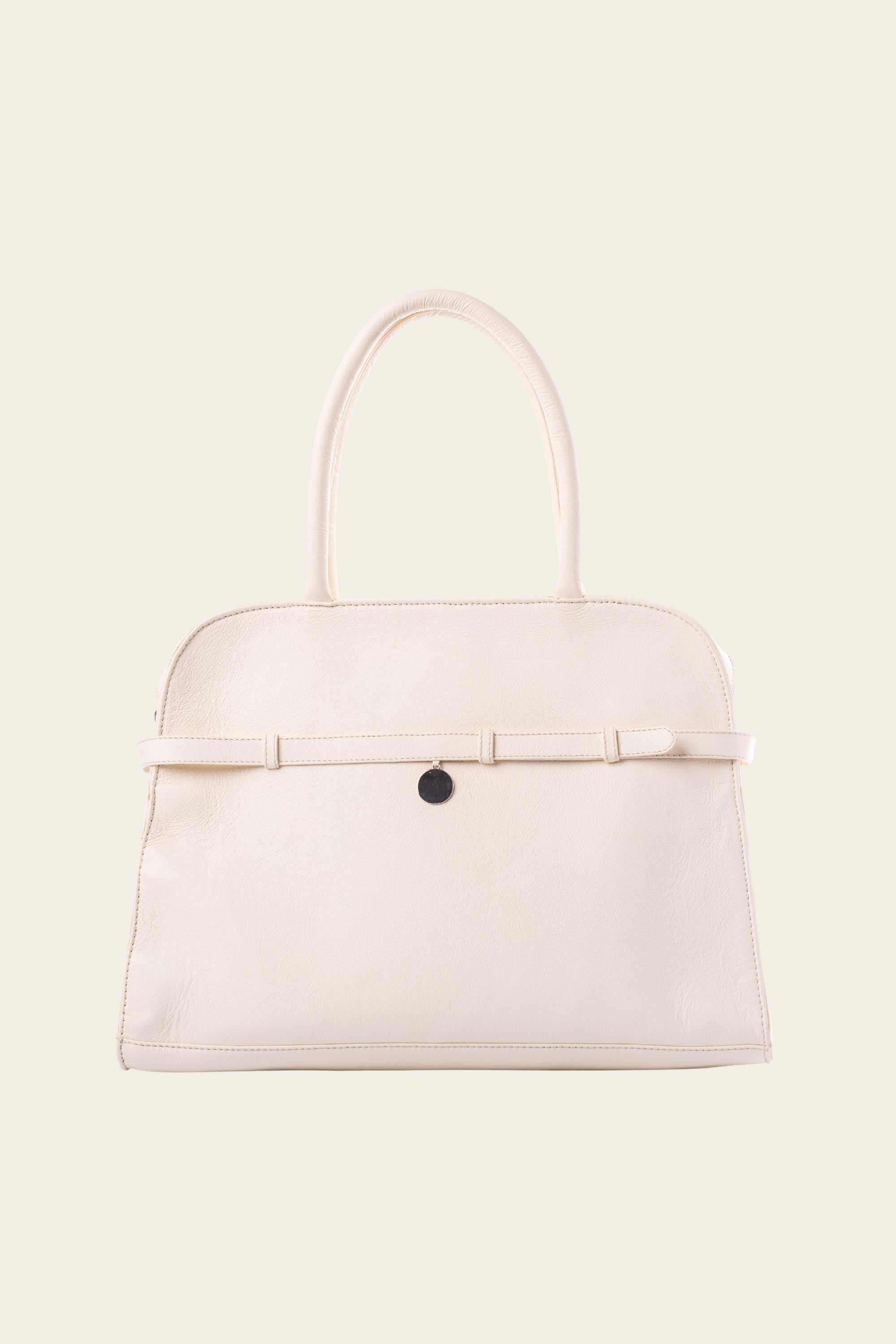 Carryall Tote in Pebbled White Leather