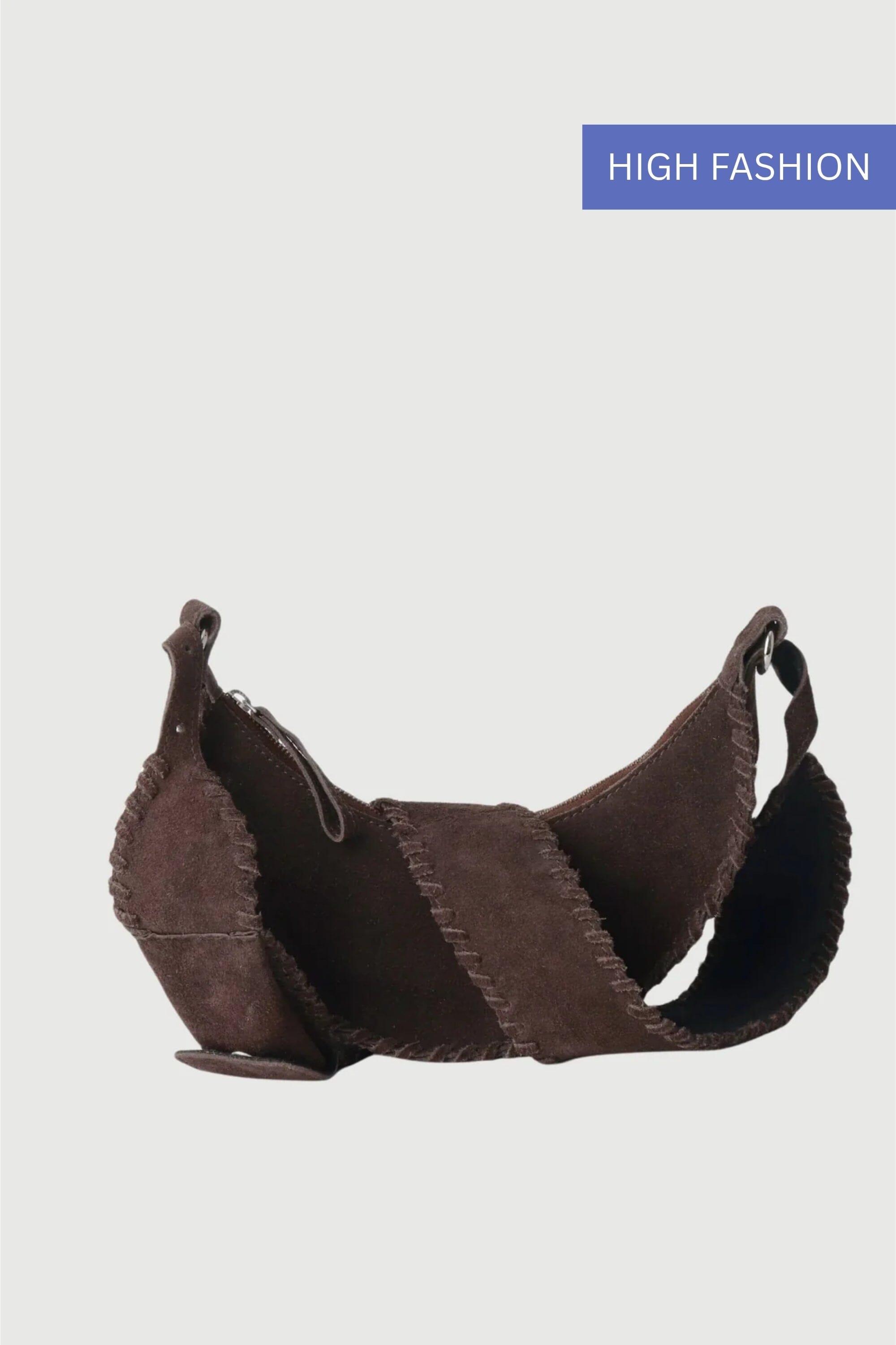 Selena - Brown Suede Whipstitch