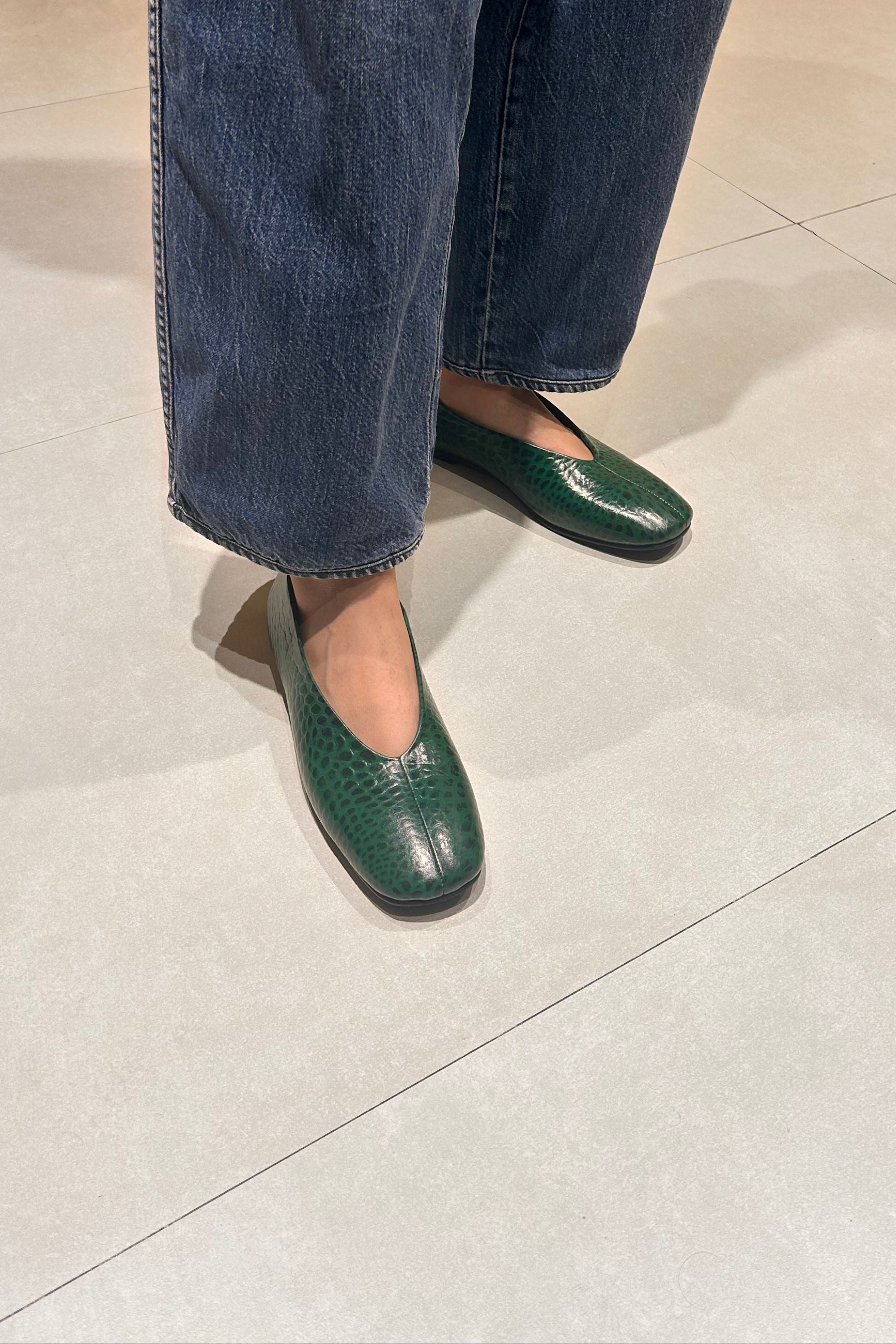 Ballet Flats in Forest Green