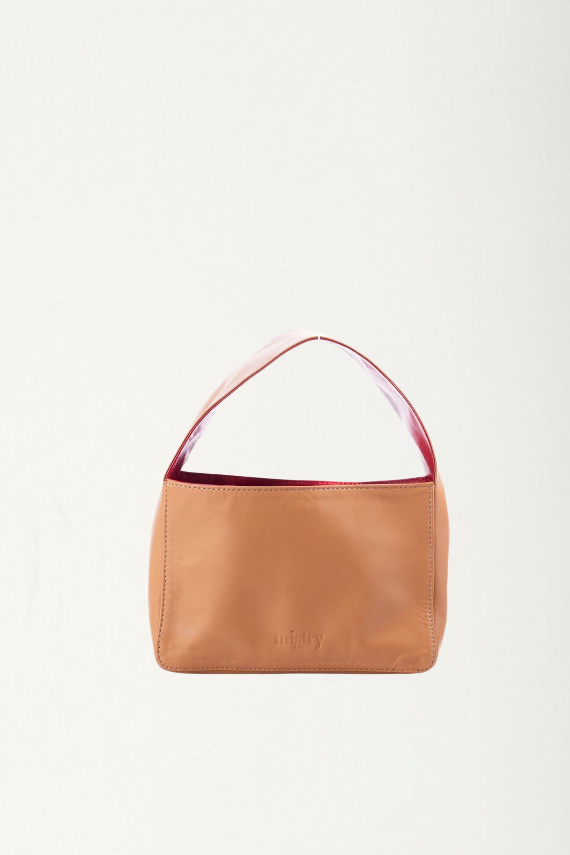 Baby Bento Handbag in Reversible Tan and Red