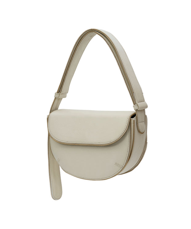 Billie Bag in Off White with Zipper Details