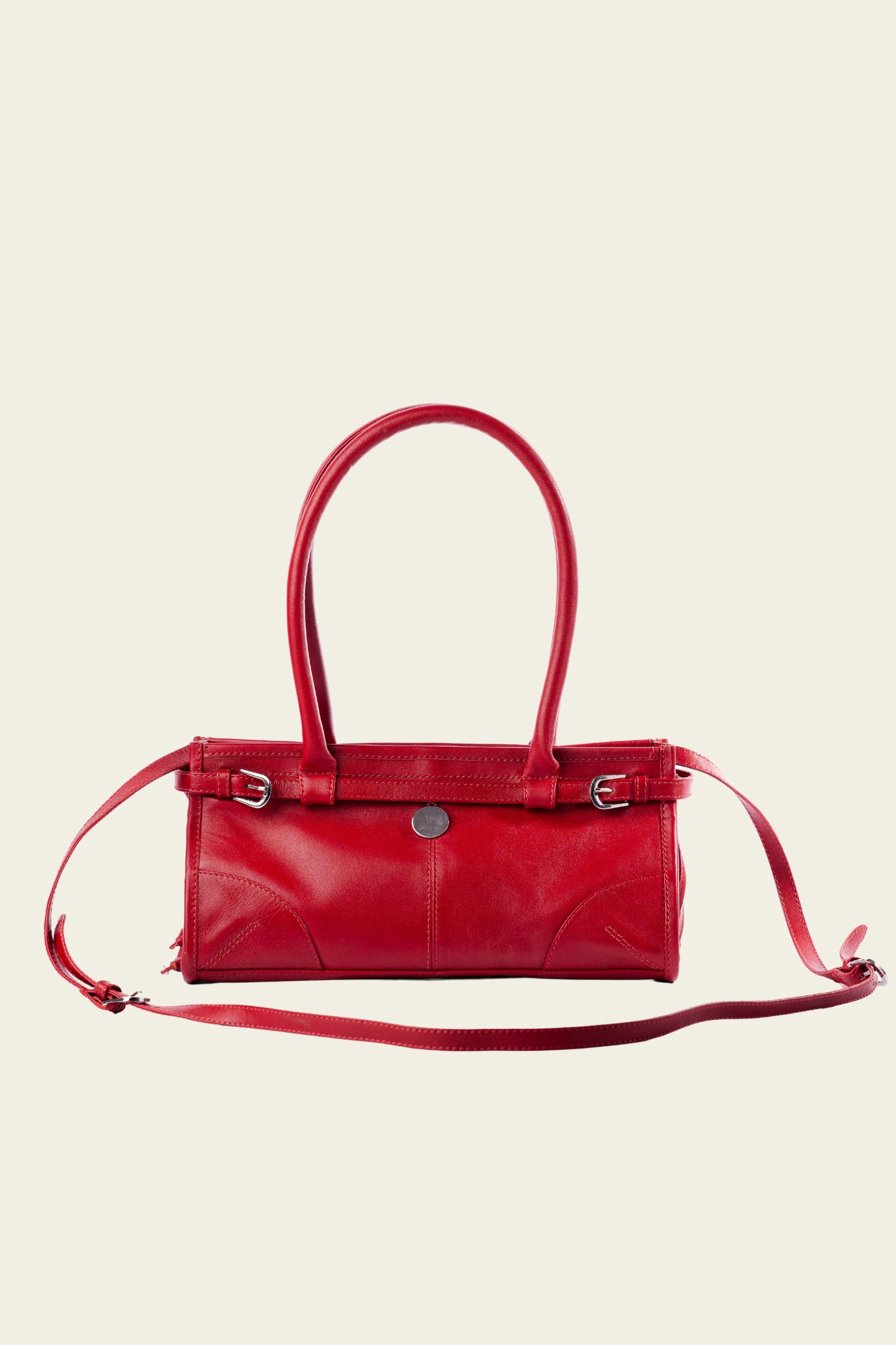 Benny Shoulder Bag in Ruby Red