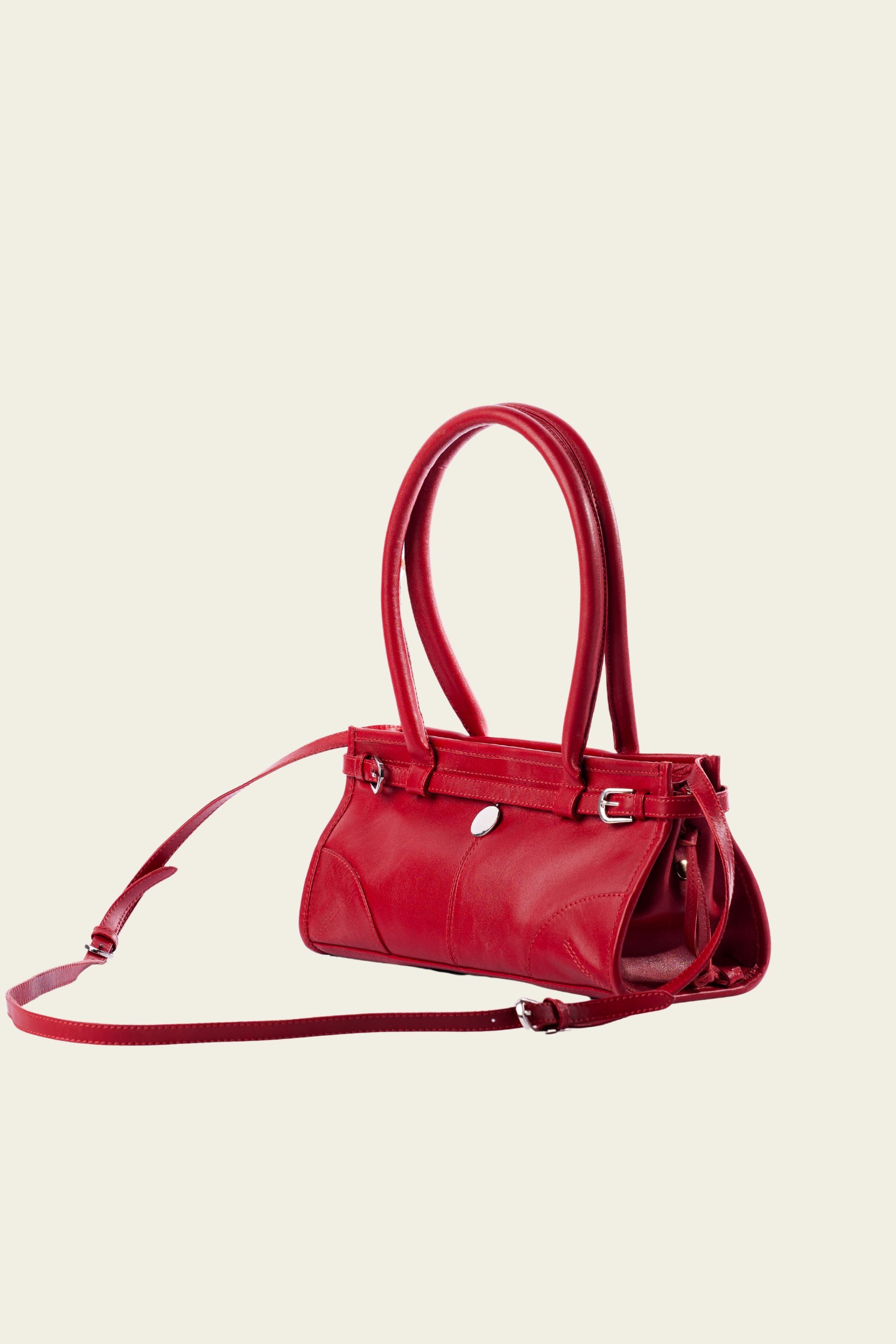 Benny Shoulder Bag in Ruby Red