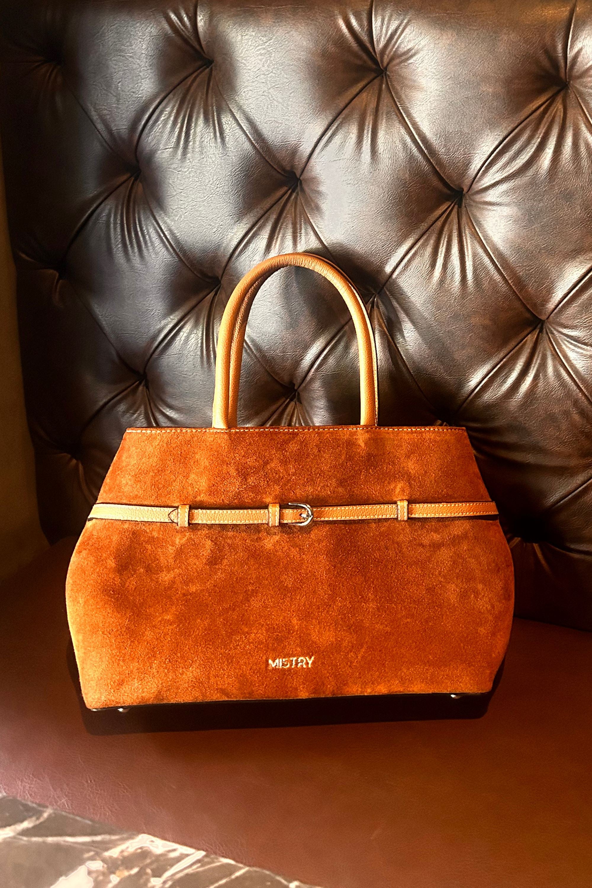 Demi Handbag in Camel Suede