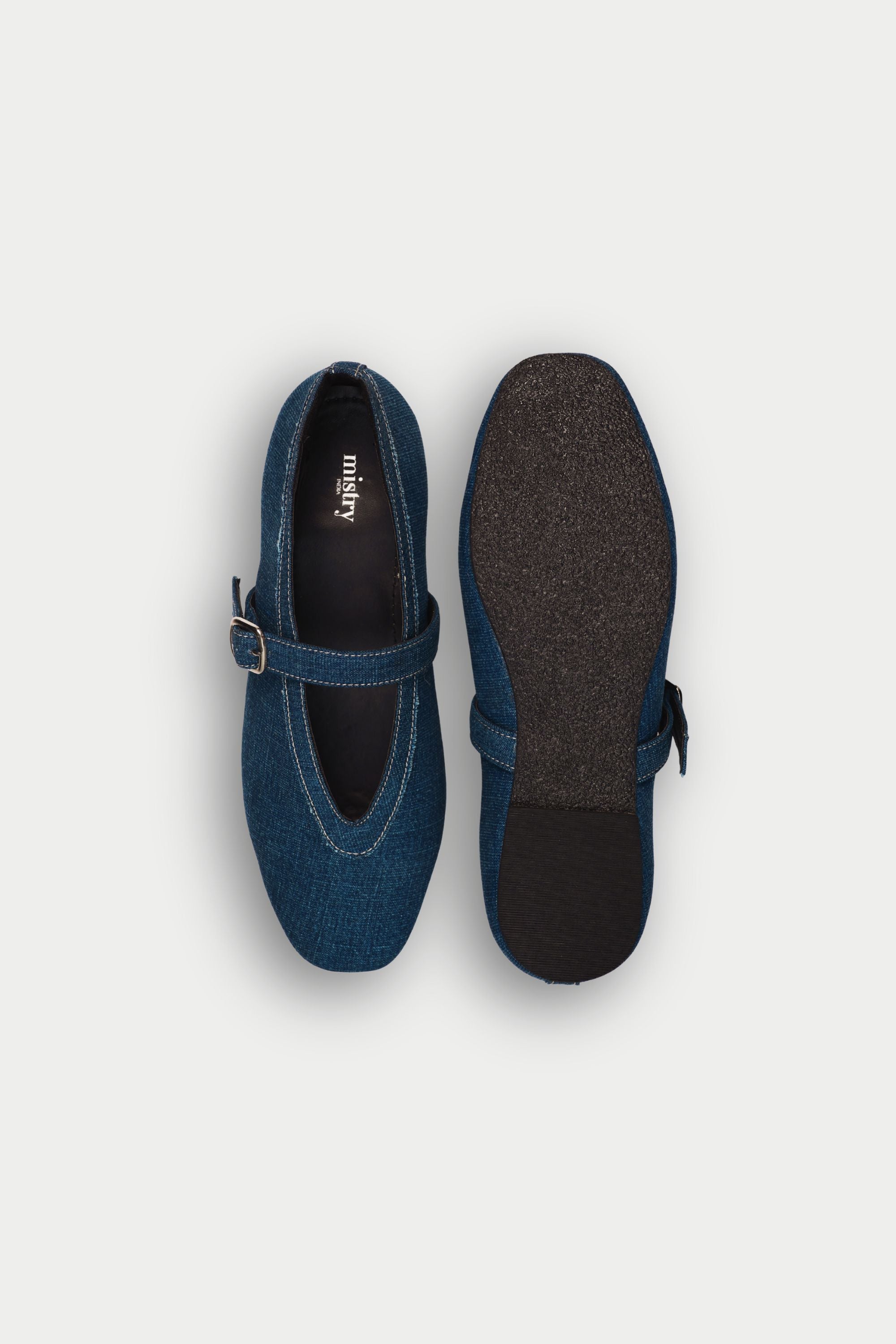 Ballet Flats in Indigo Denim