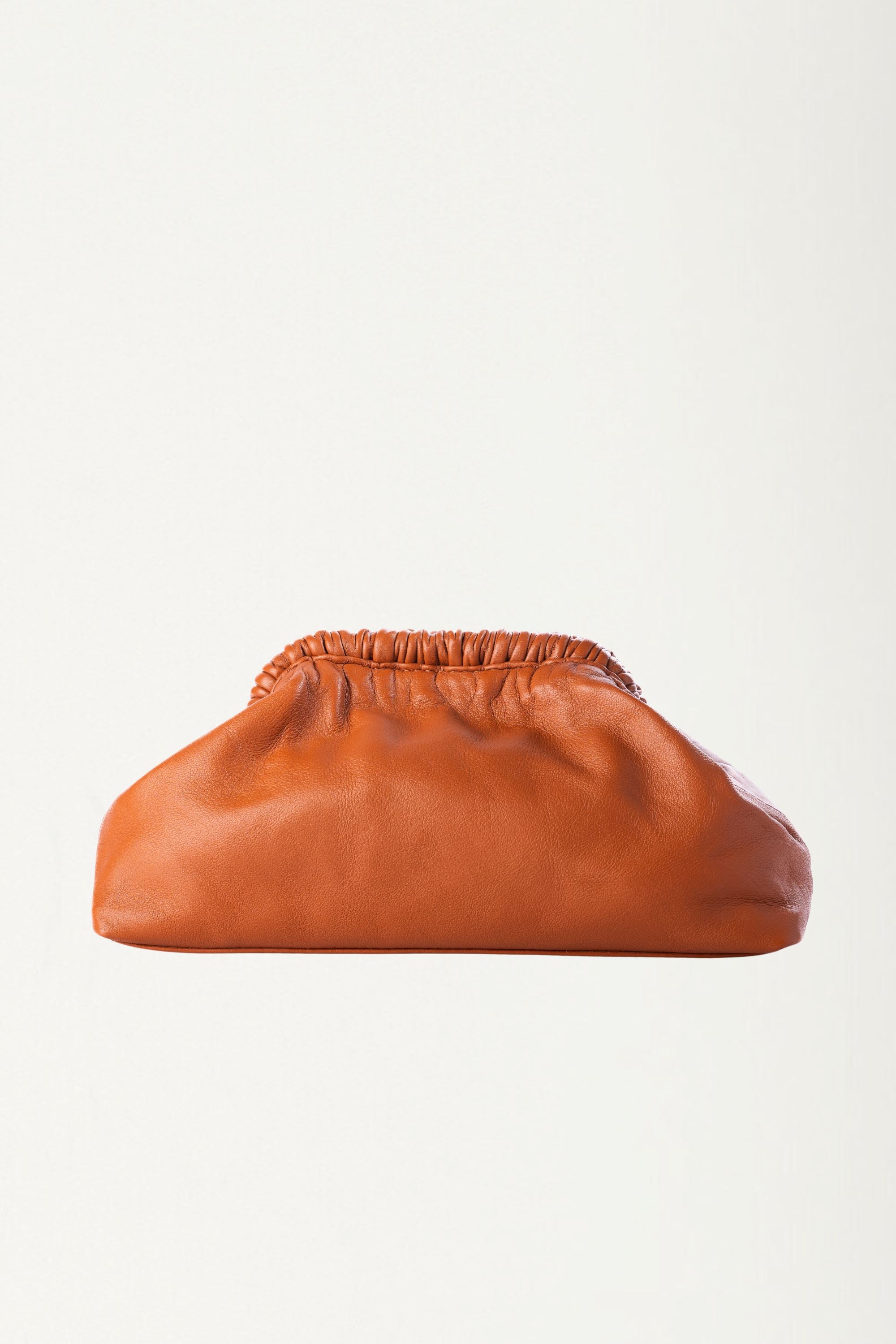 Slouch Leather Clutch in Pebbled Tan