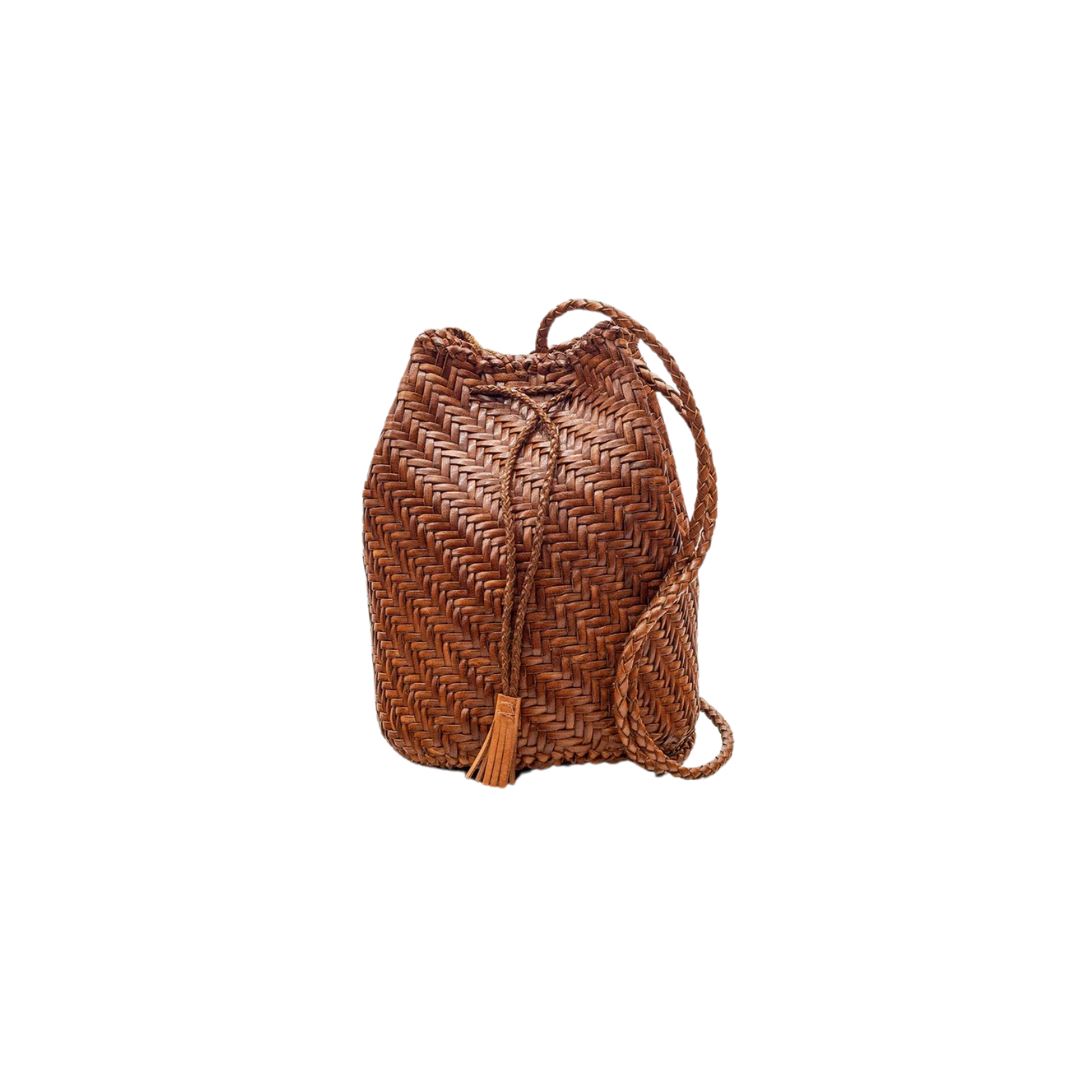 Mini Basket Bag with Sling in Timber