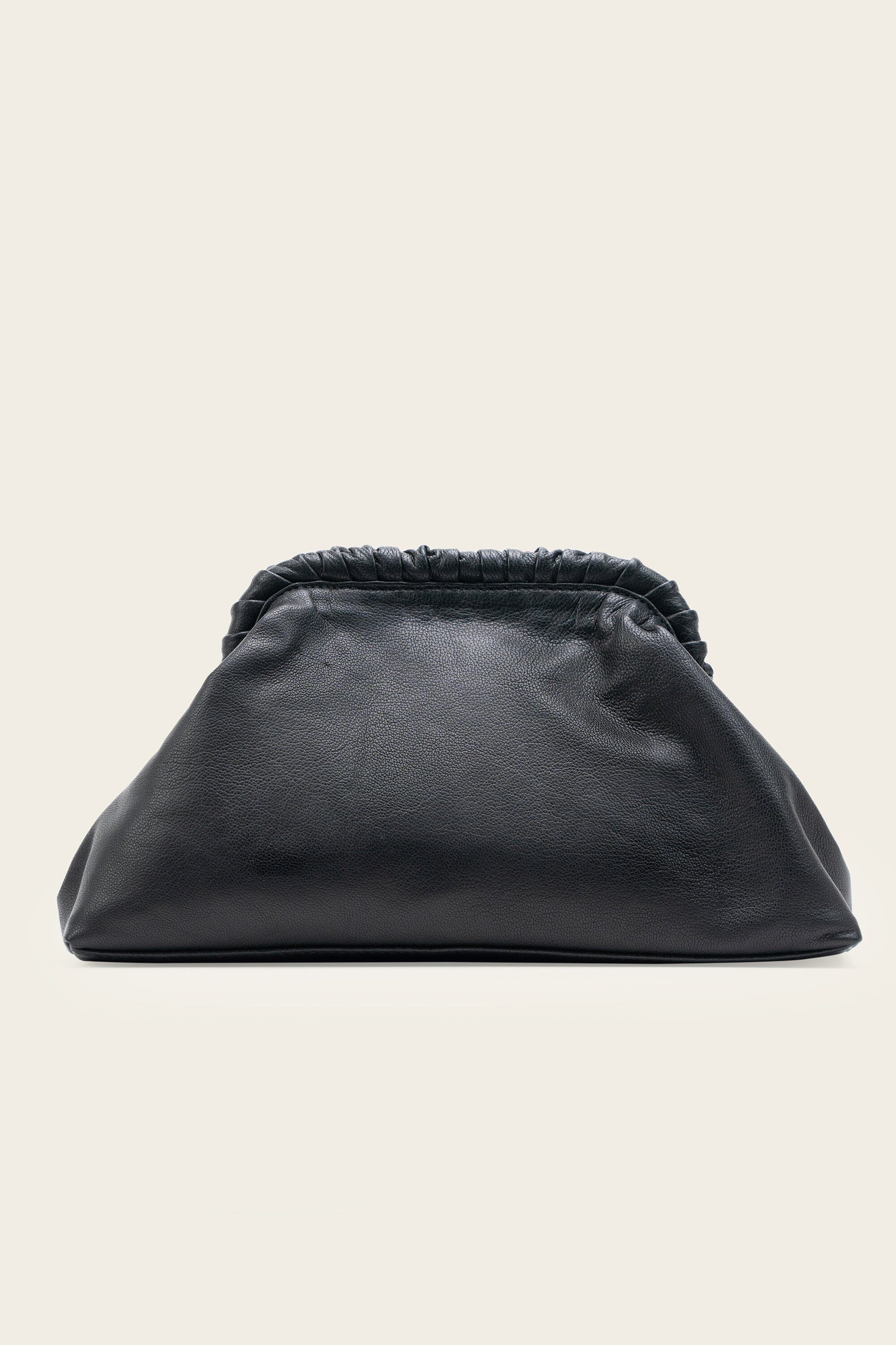 Slouch Leather Clutch in Black