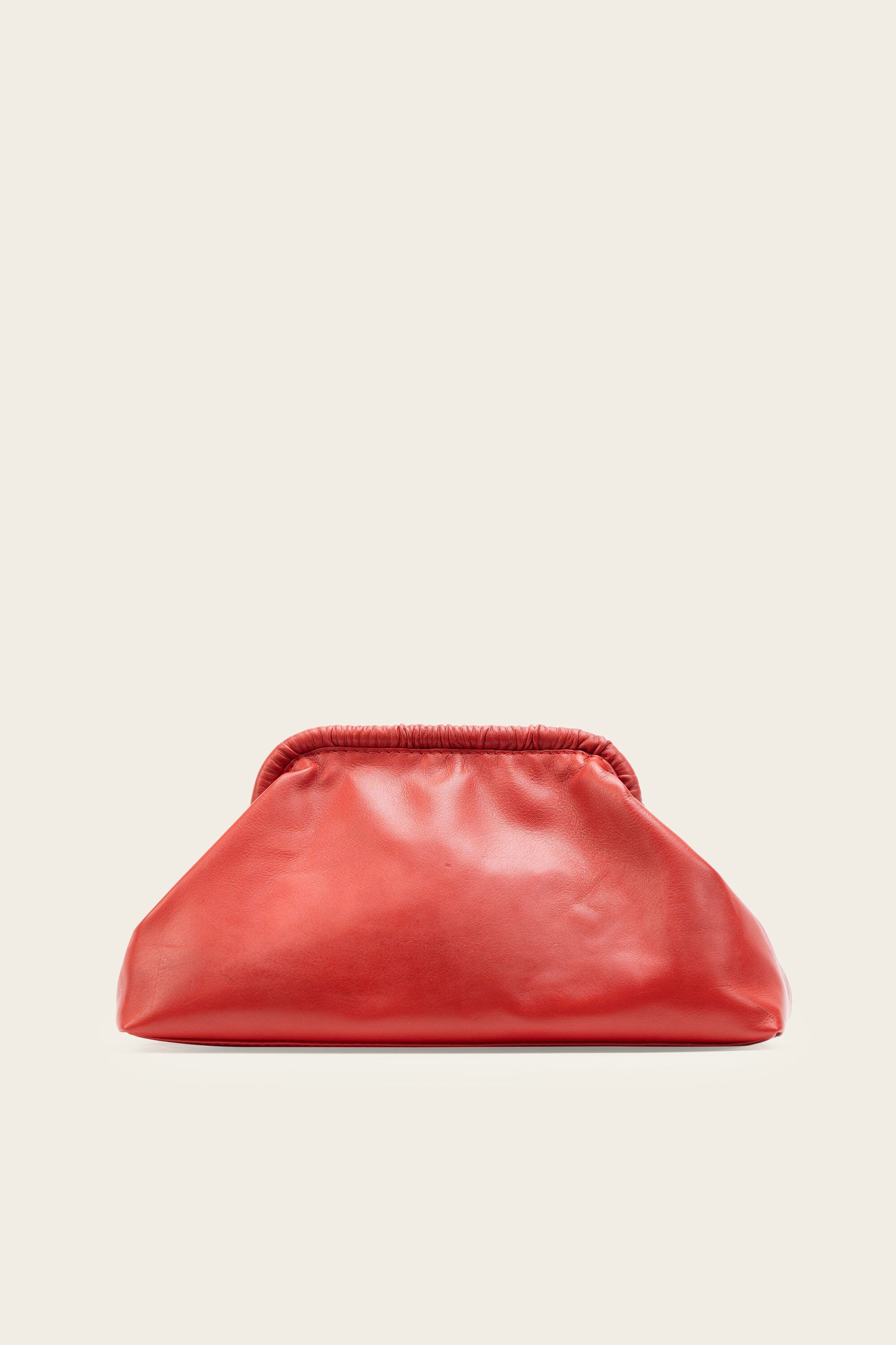 Slouch Leather Clutch in Red