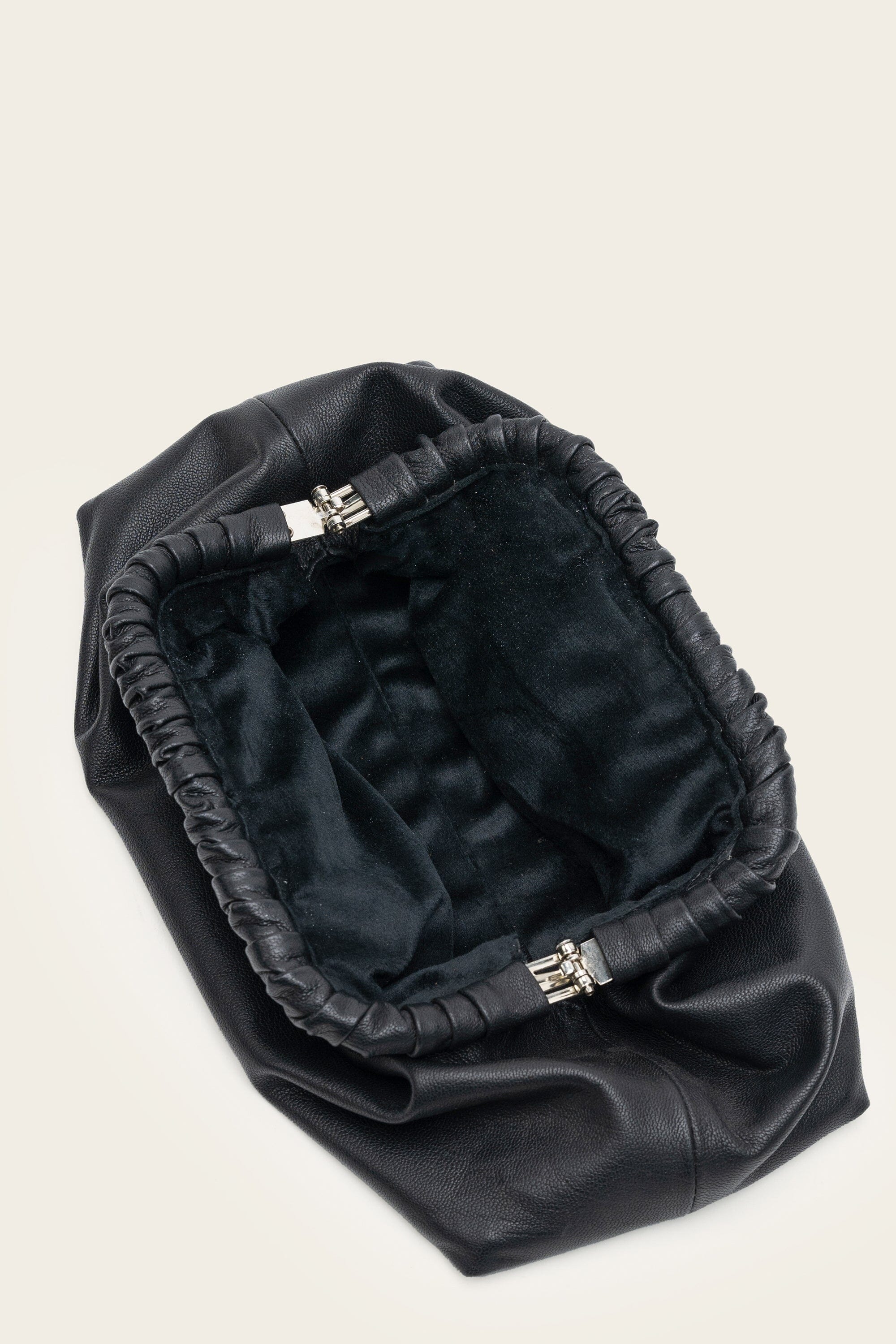 Slouch Leather Clutch in Black