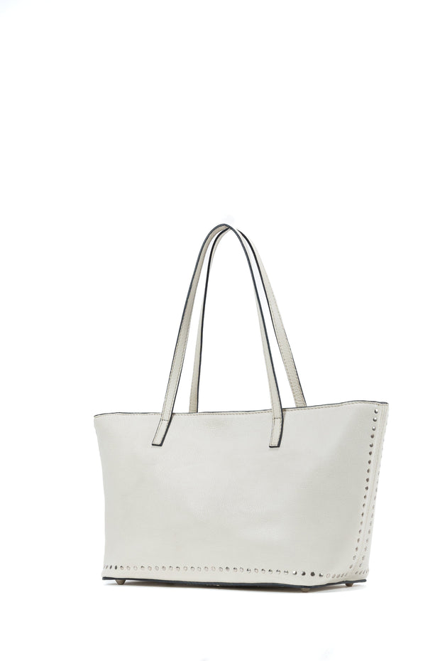 Basic Tote Petite in Off White with Studs
