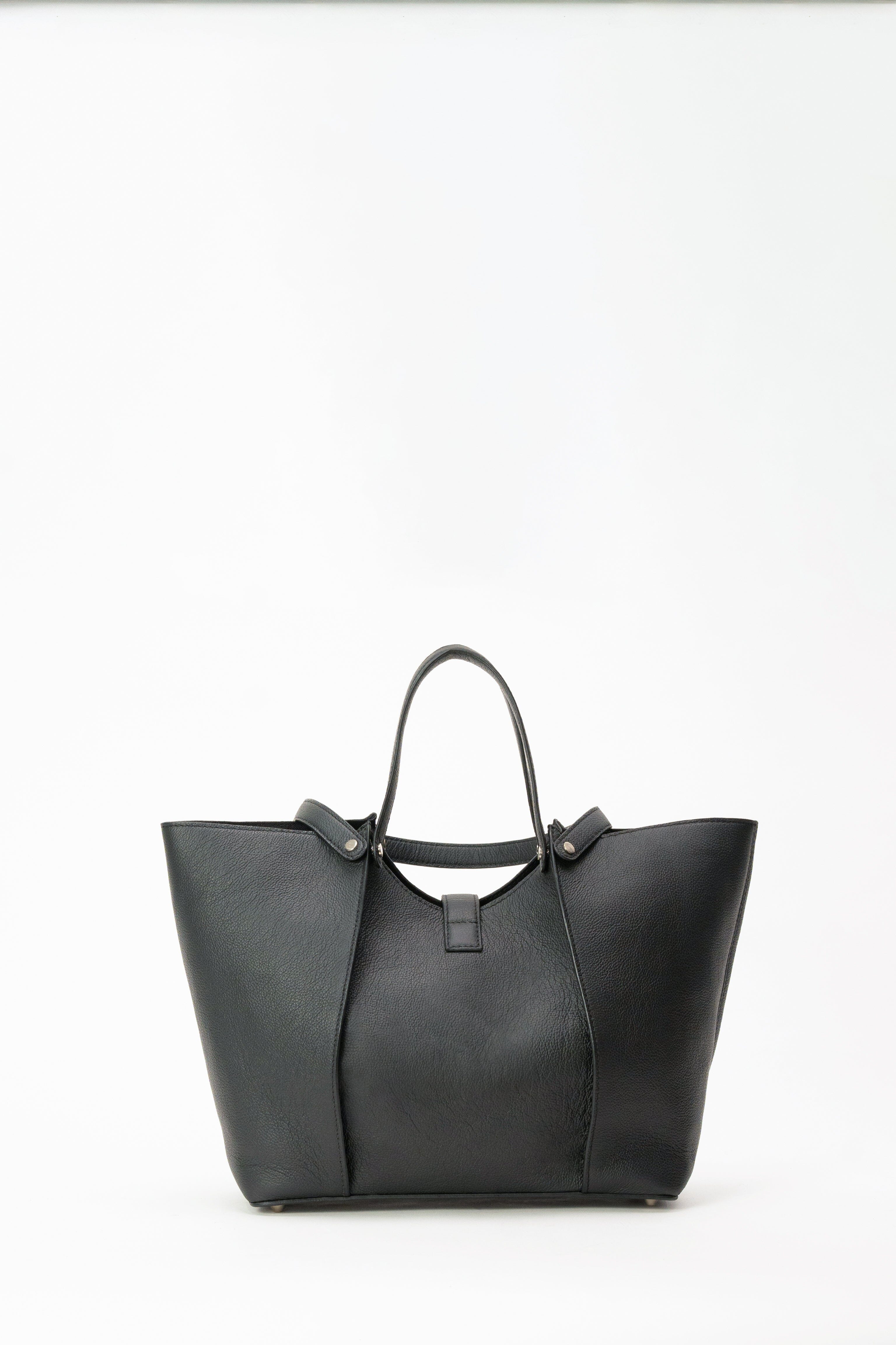Madison Tote in Pebbled Black
