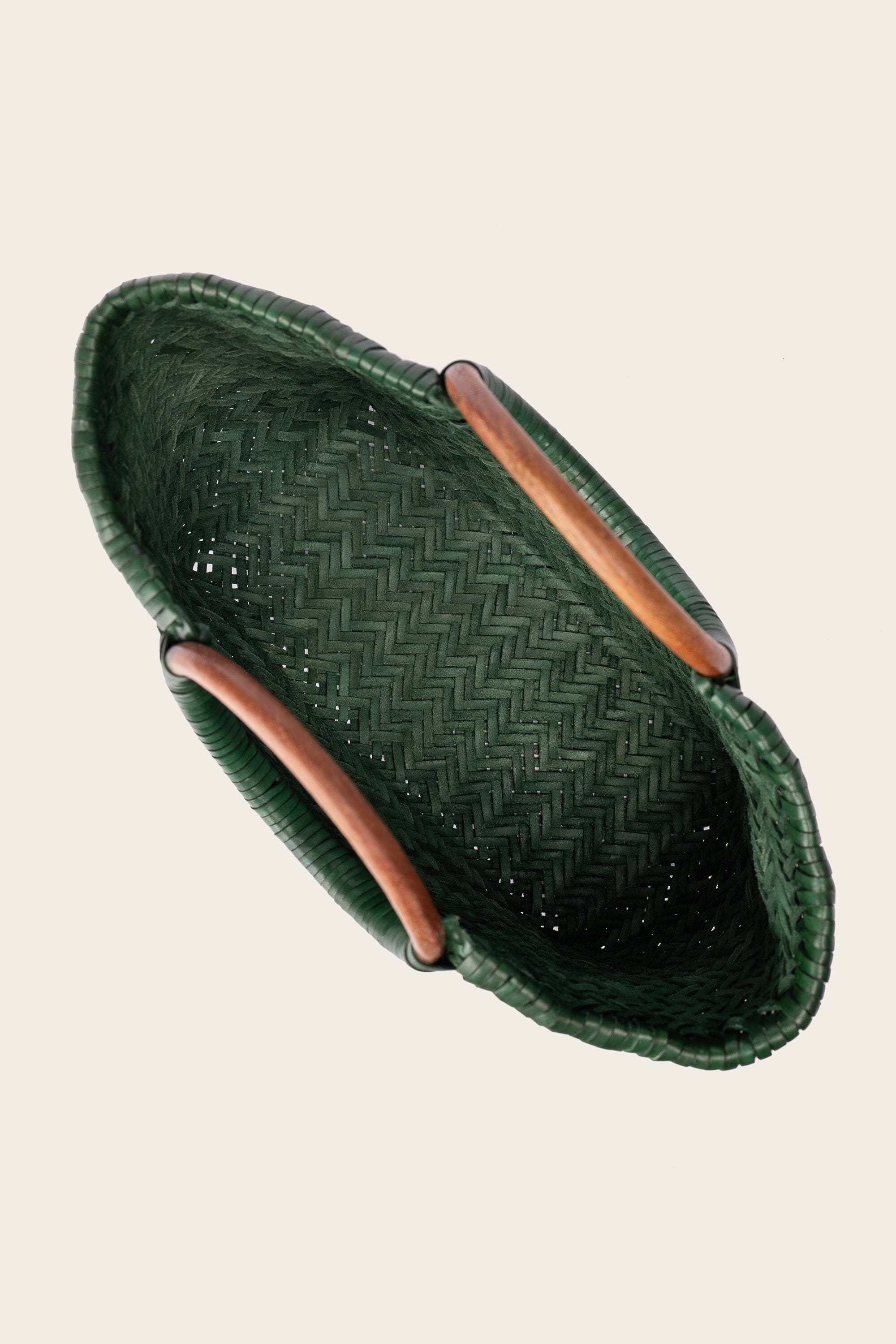 Gambino Clutch in Jade with Wooden Handles