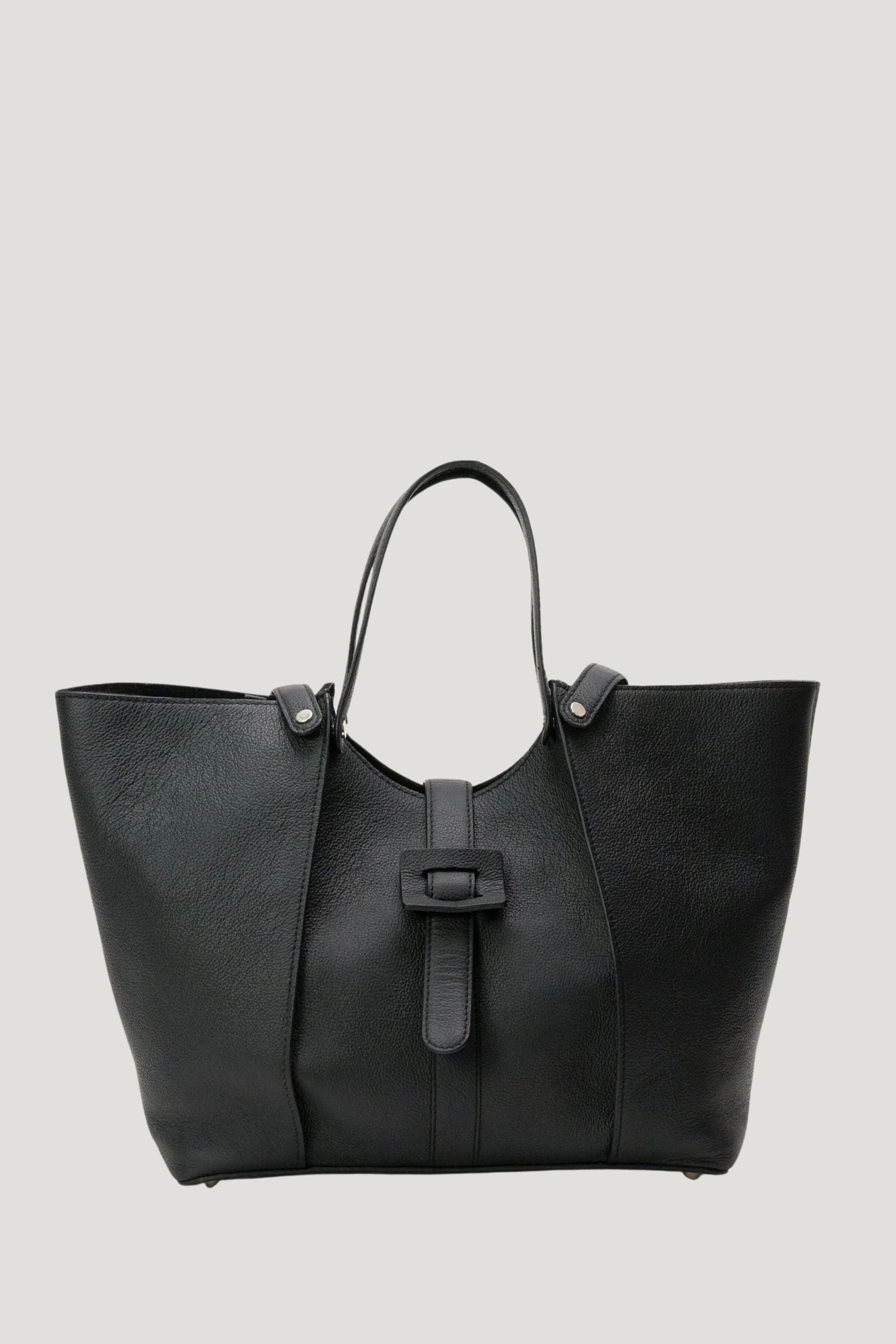 Madison Tote in Pebbled Black