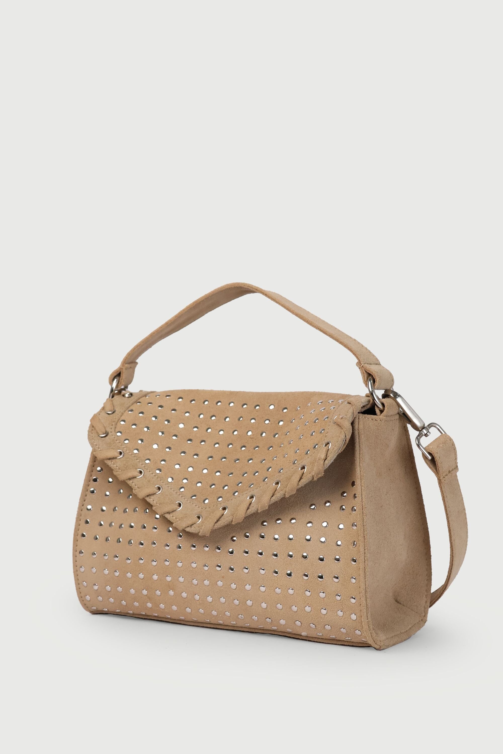 Icon Flap Bag in Off White Suede