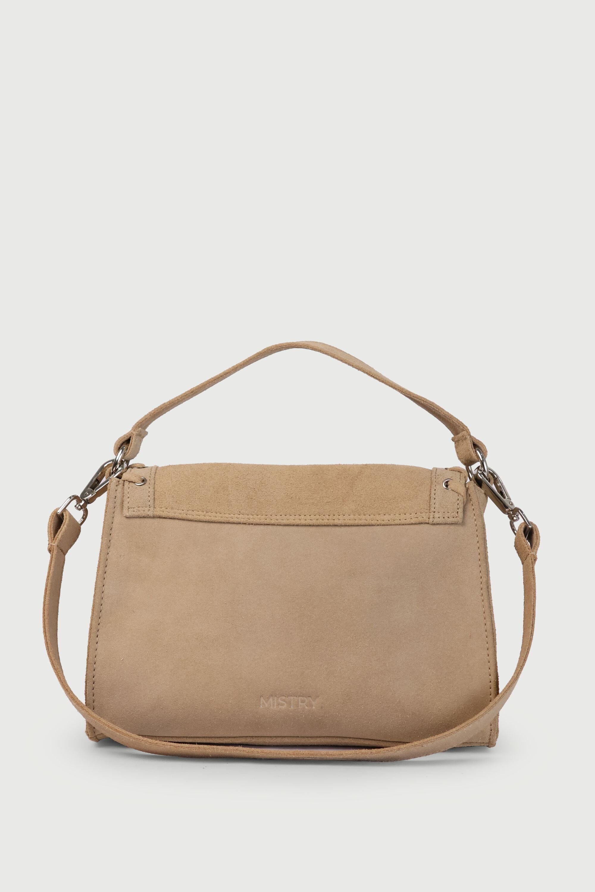 Icon Flap Bag in Off White Suede