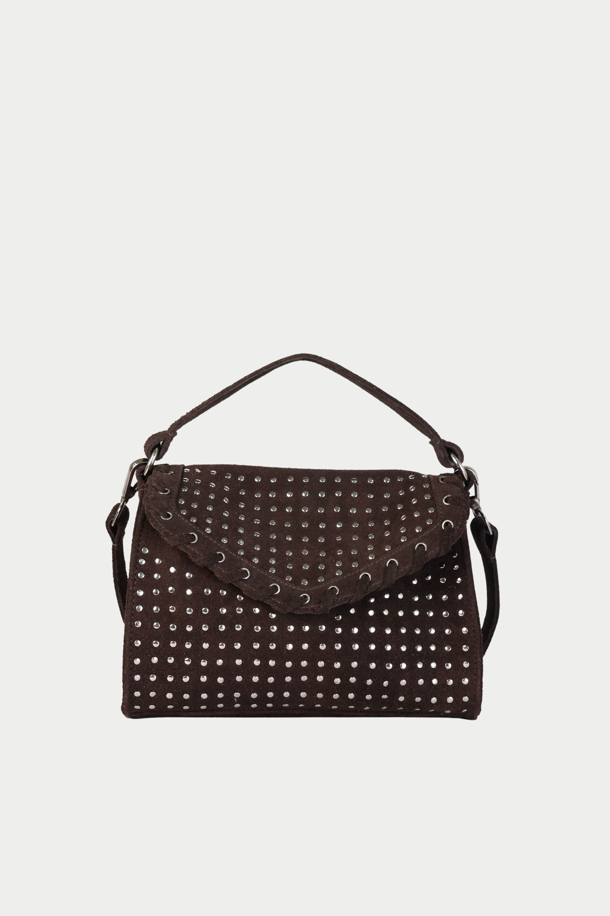 Icon Flap Bag in Brown Suede