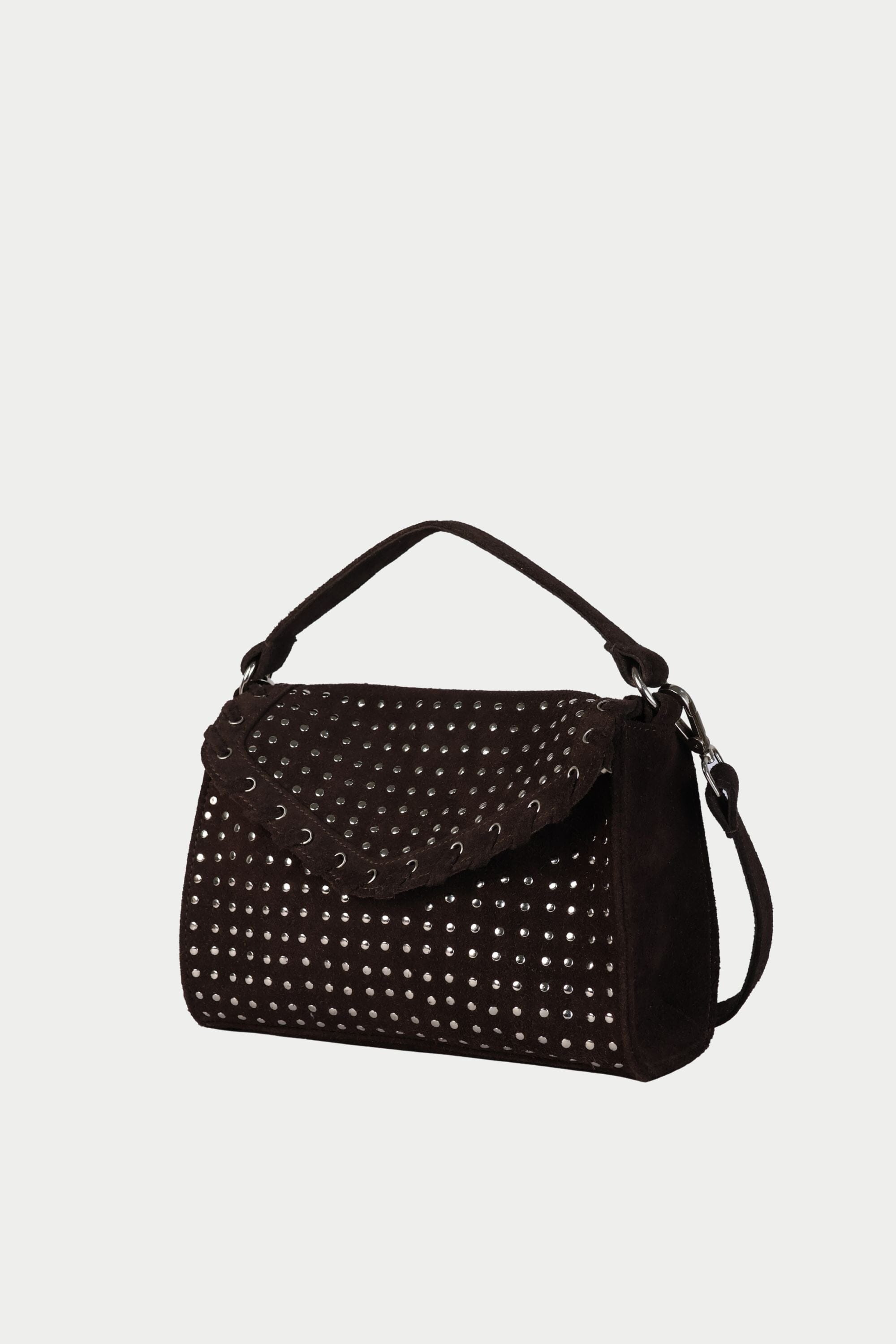 Icon Flap Bag in Brown Suede