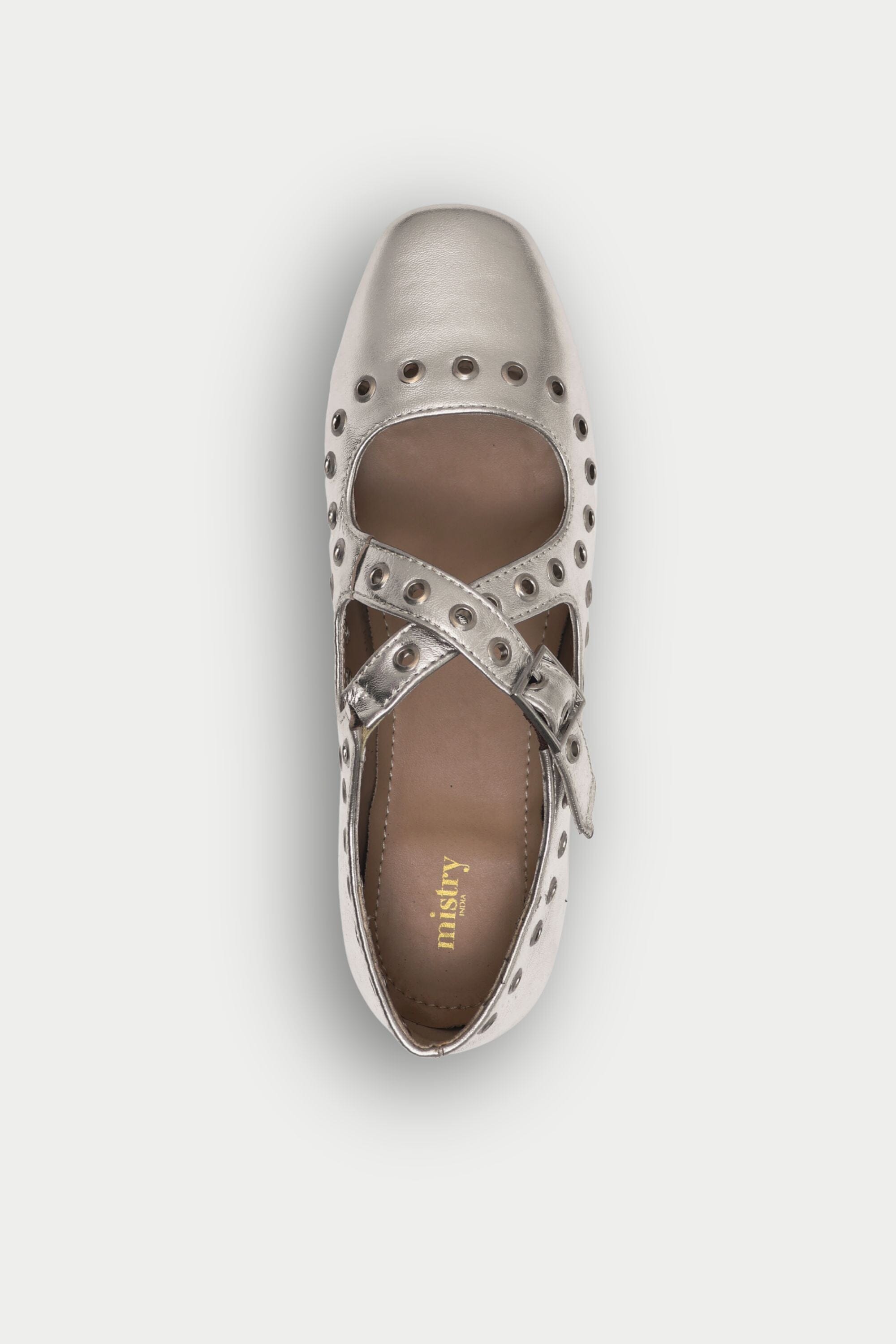 Silver Crux Ballerinas with Grommets