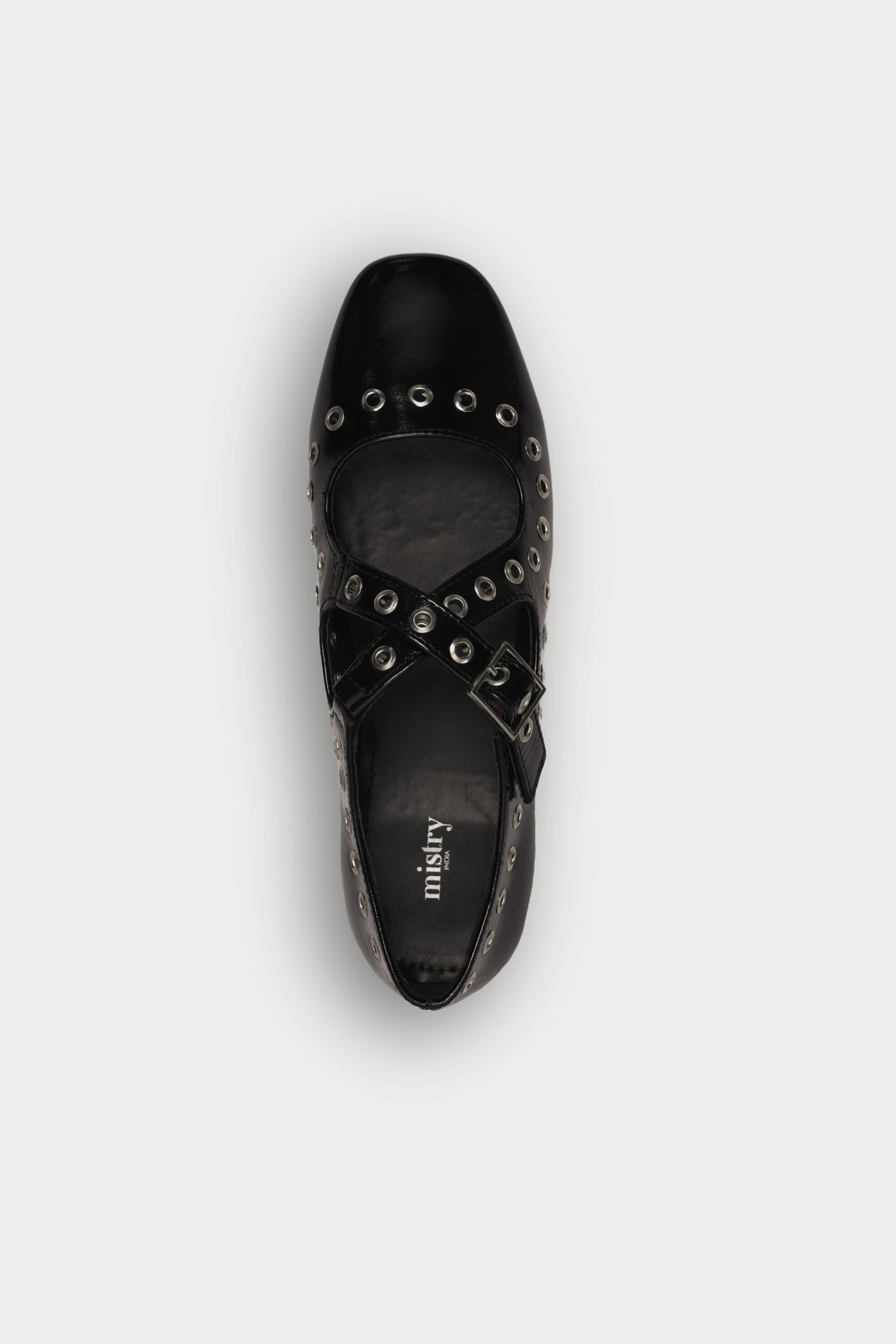 Black Crux Ballerinas with Grommets