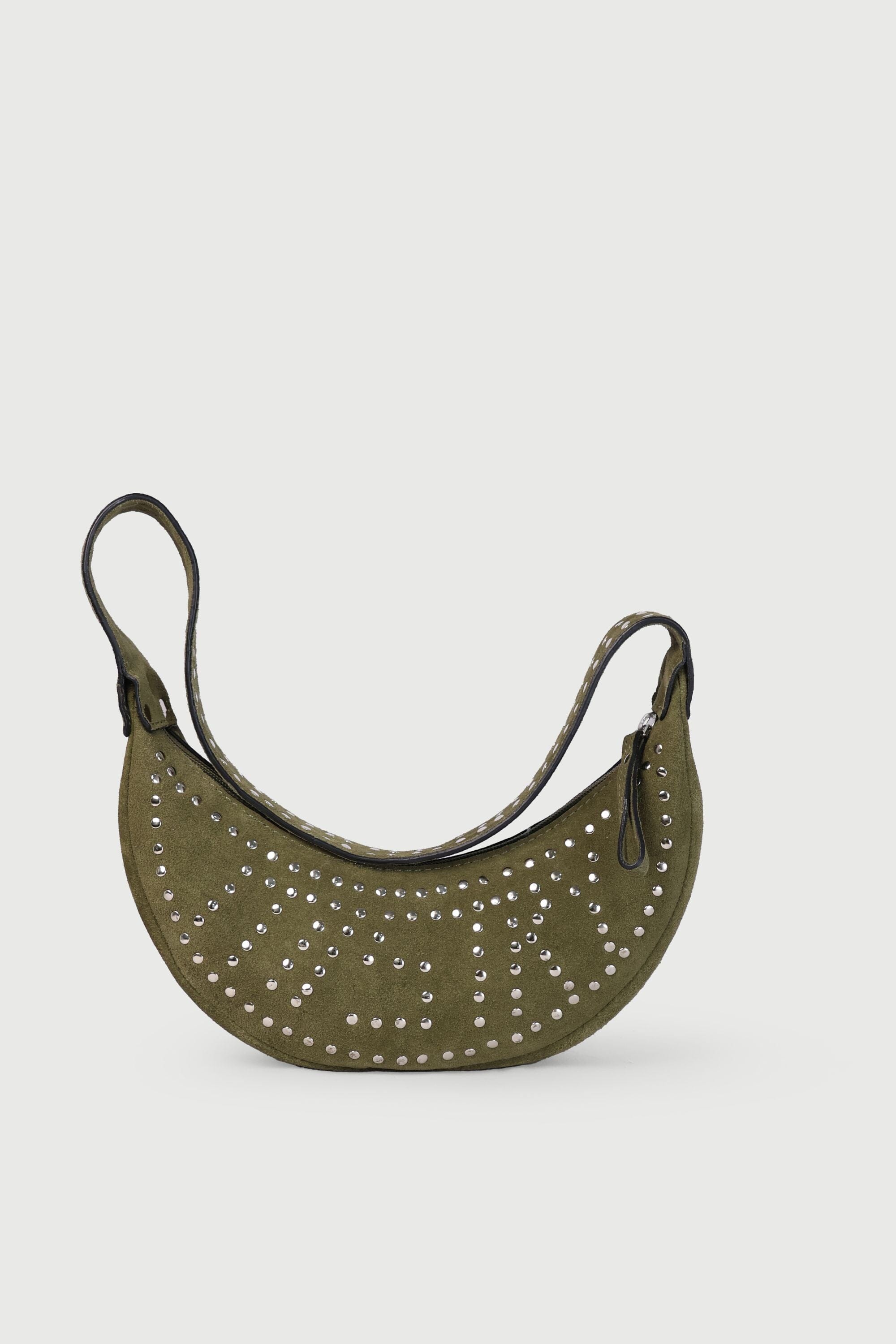 Selena with Rivets - Olive green Suede