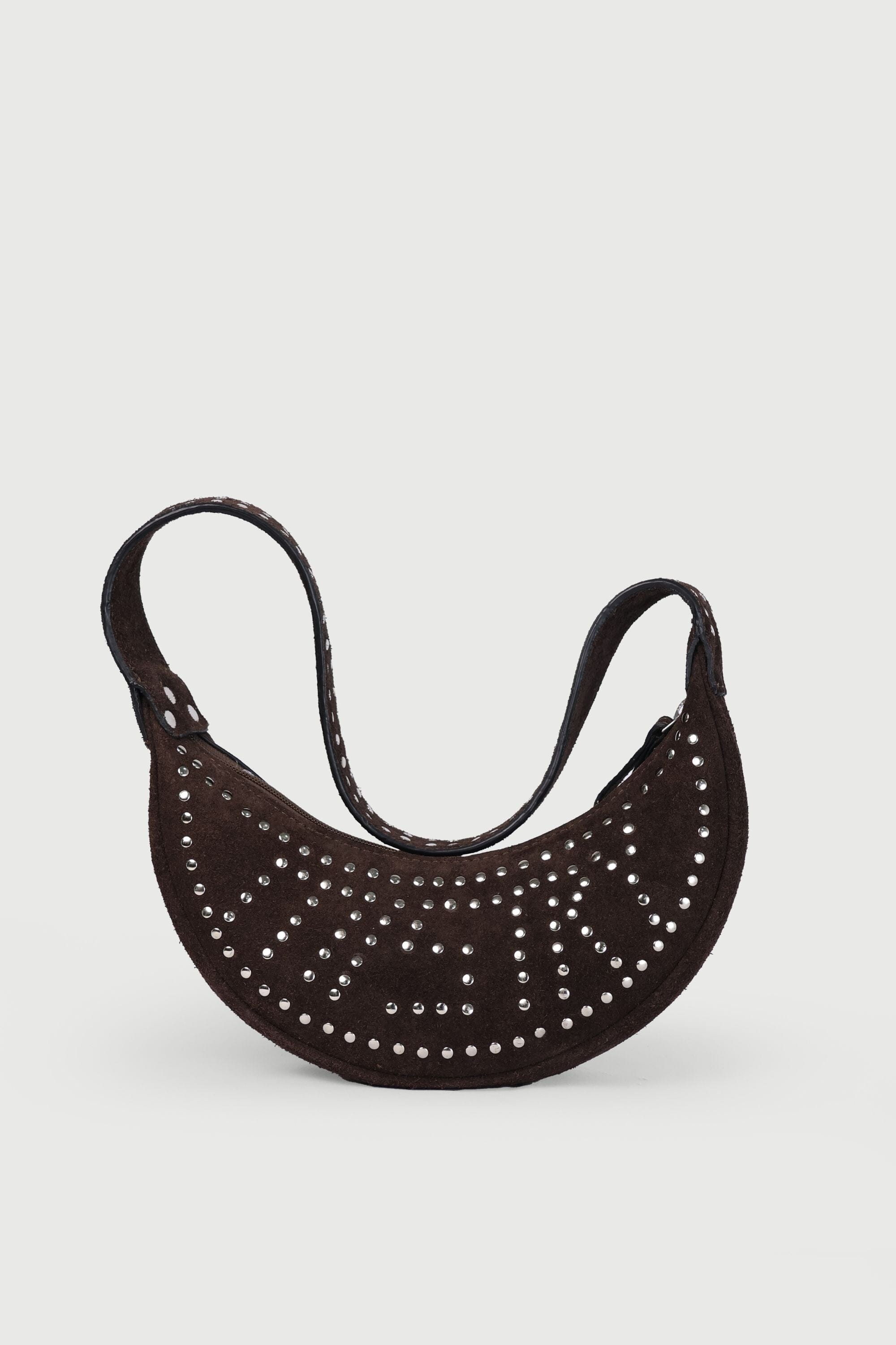 Selena with Rivets - Brown suede