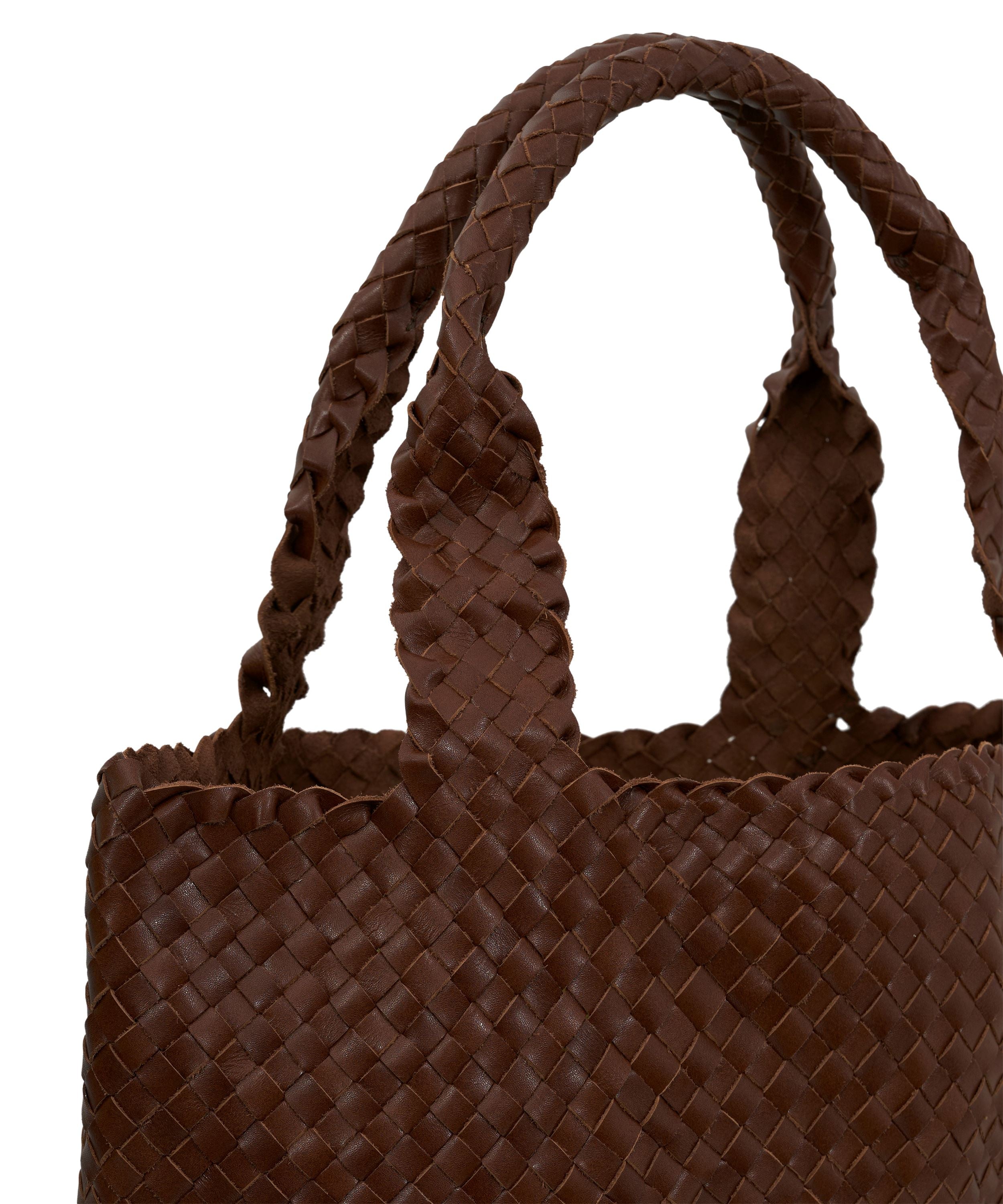 Joie Woven Tote in Chocolate Brown