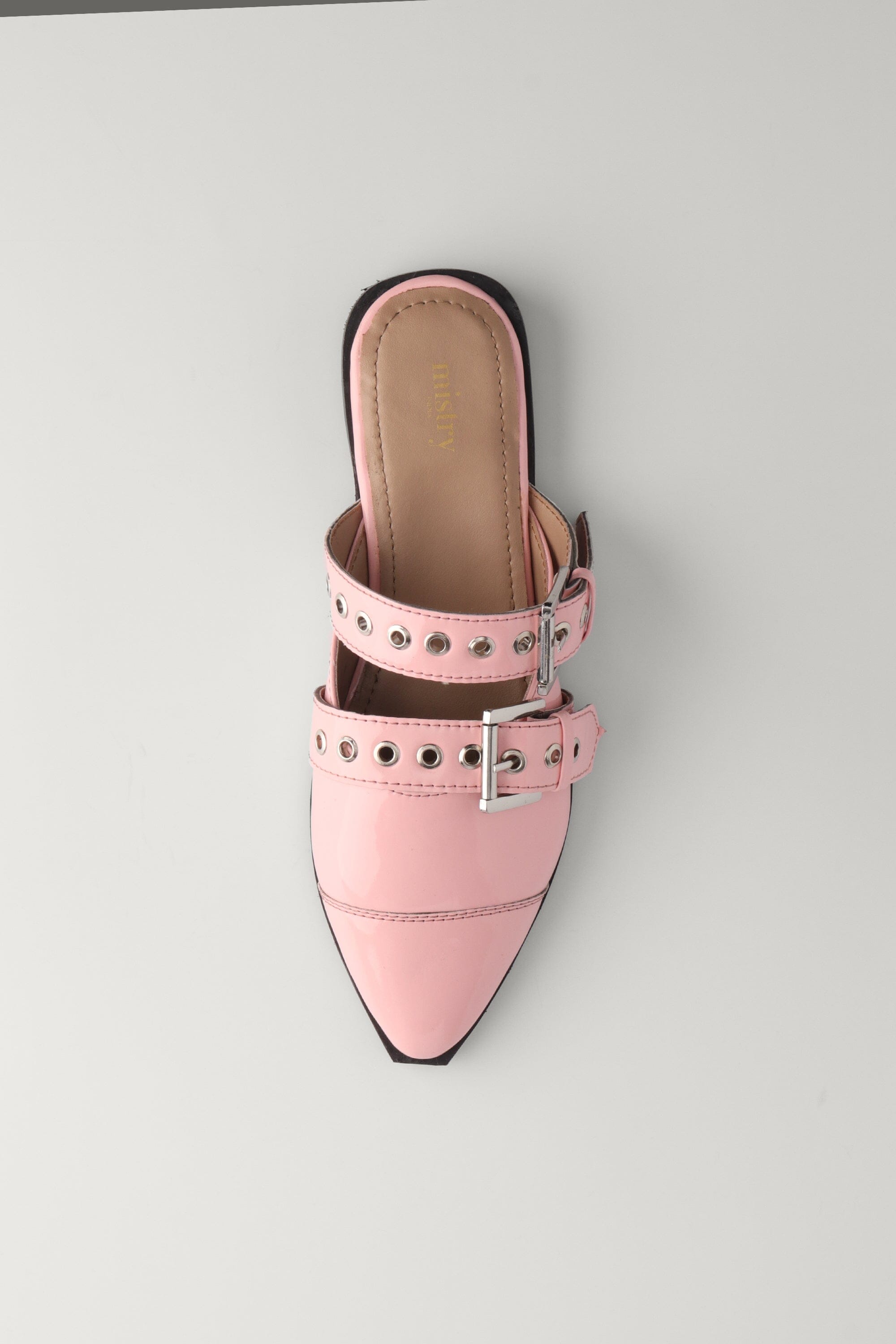 Leather Mules in Pink Patent