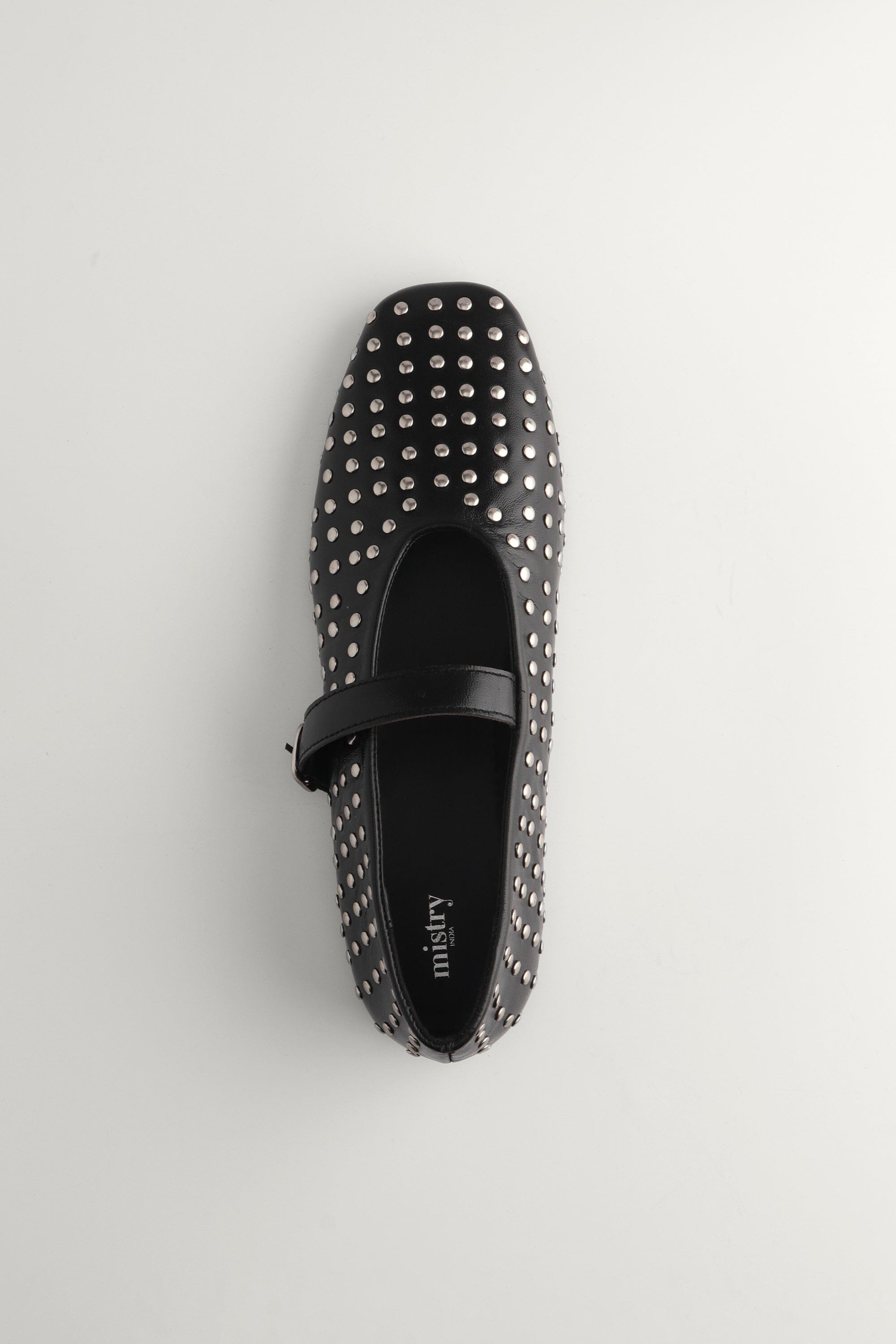 Black Ballet Flats with Rivets