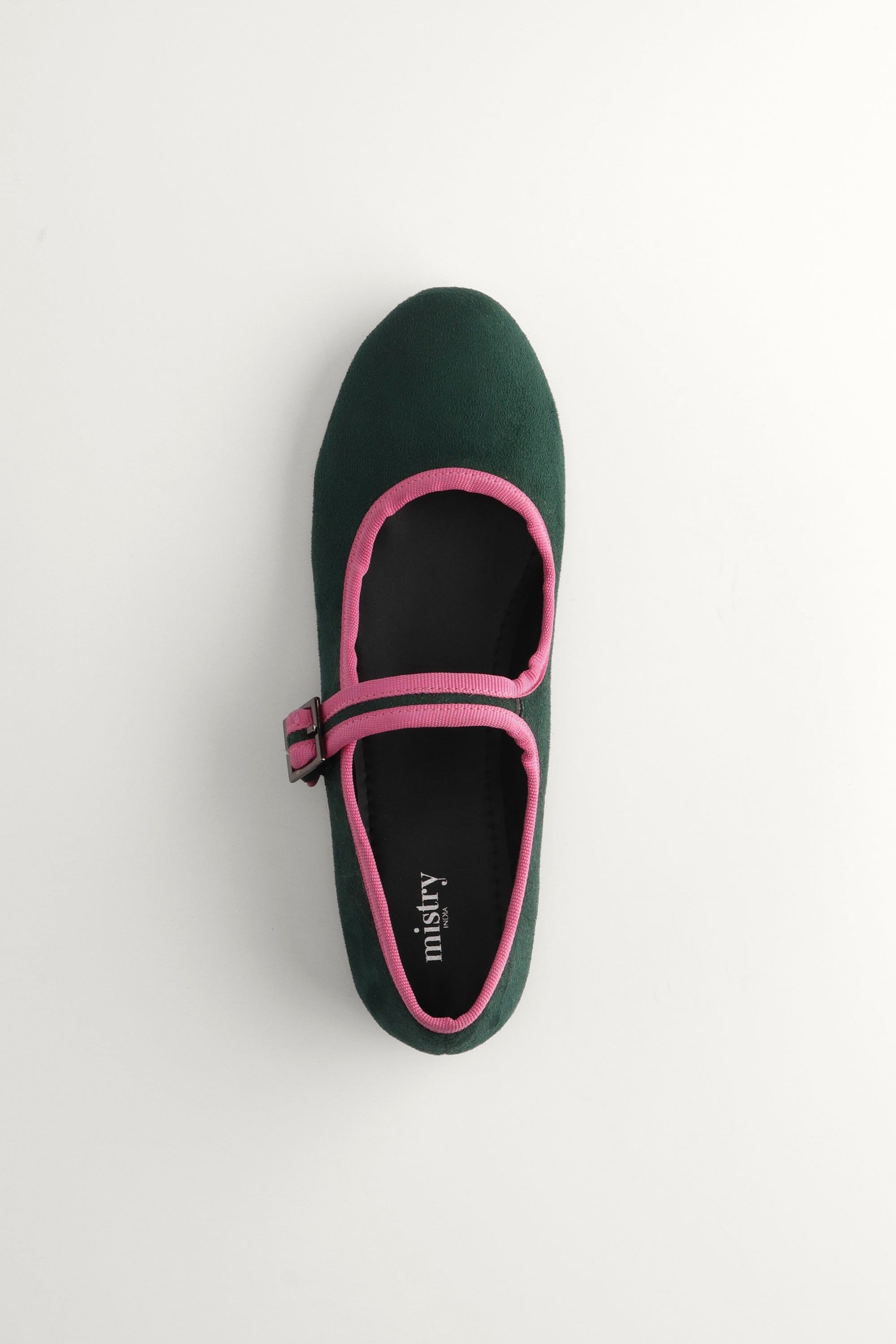 Suede Ballerinas in Emerald