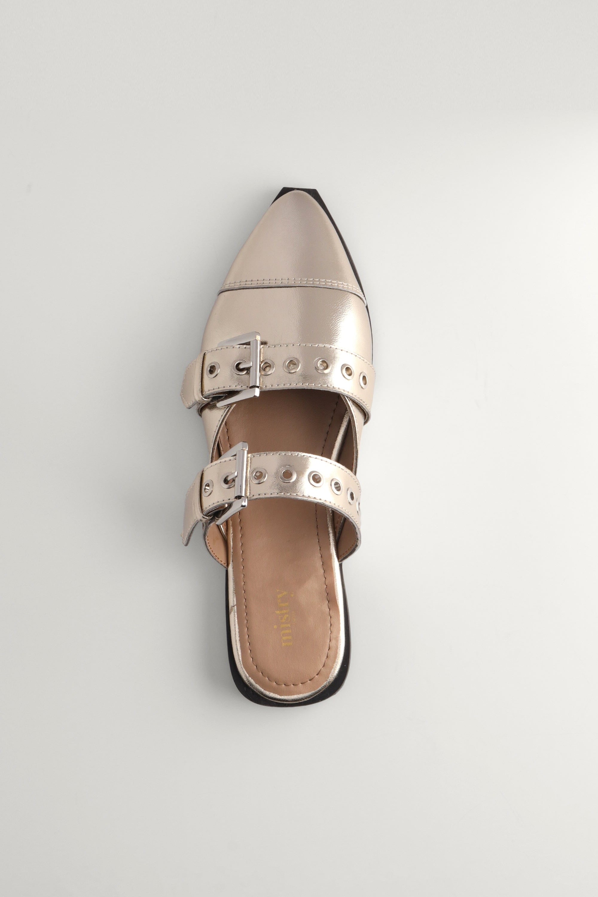 Leather Mules in Champagne