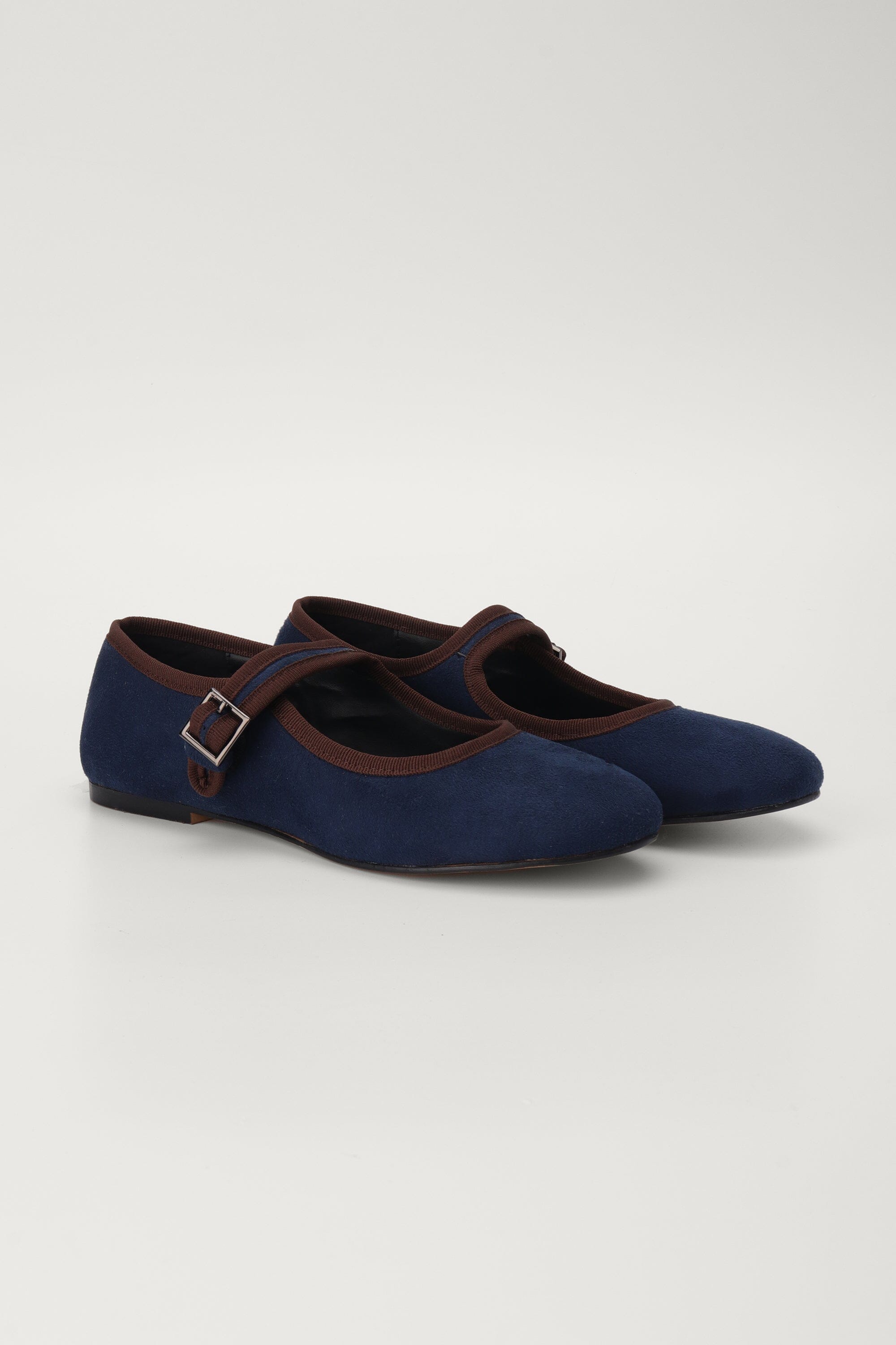 Suede Ballerinas in Navy Blue