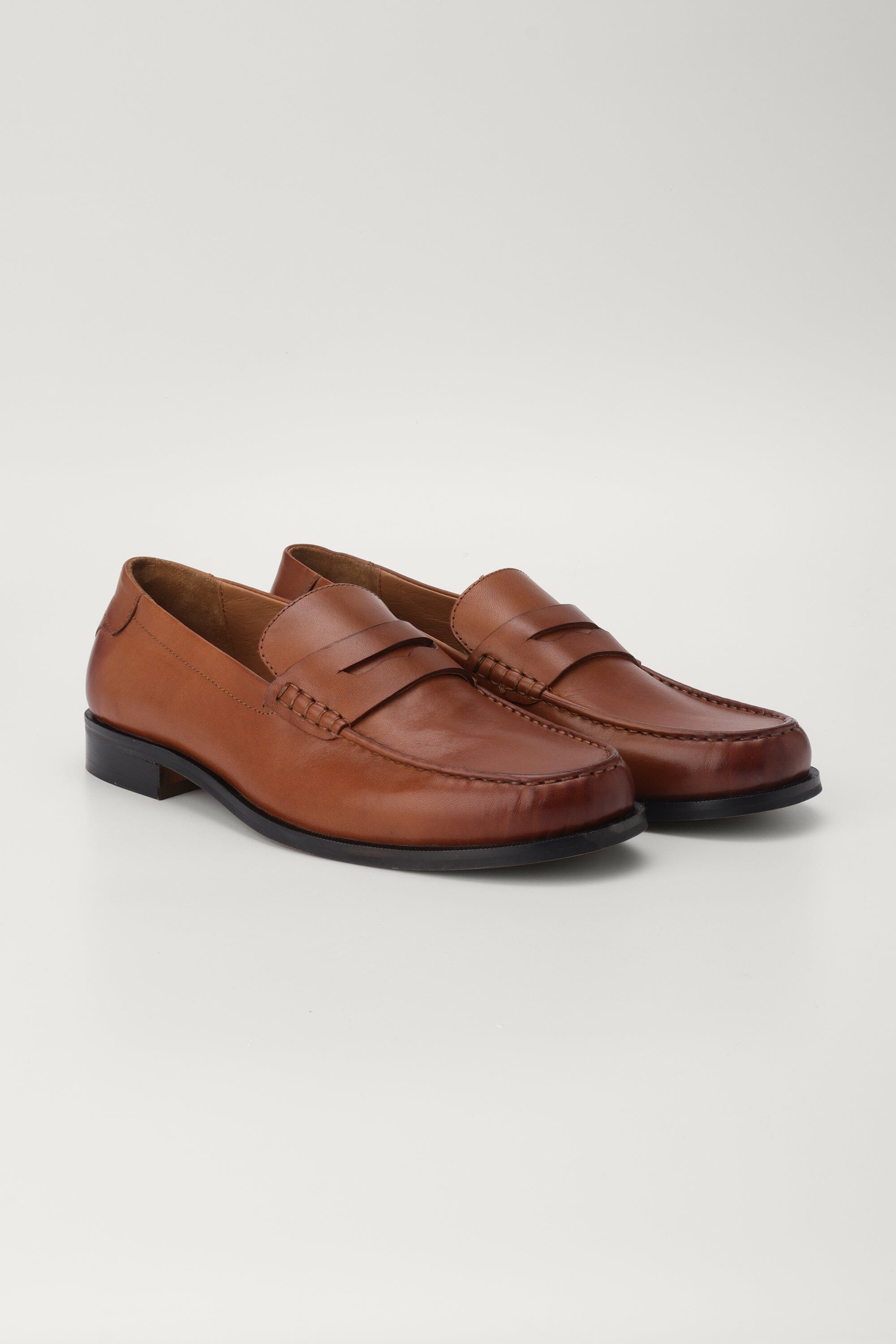 Classic Penny Cut Loafers in Tan