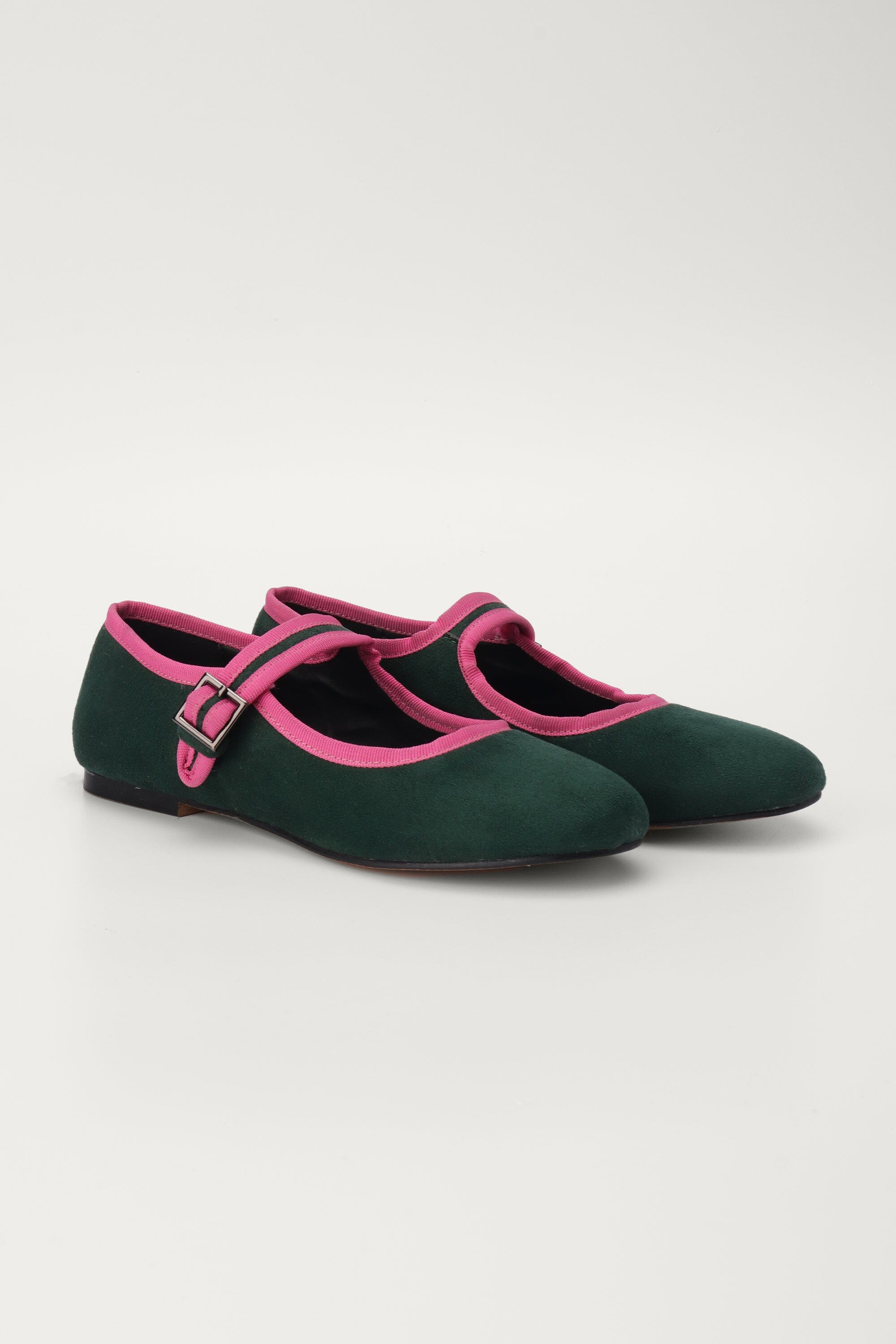 Suede Ballerinas in Emerald