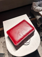Limited Edition Briefcase In Deep Red with Crossbody Strap